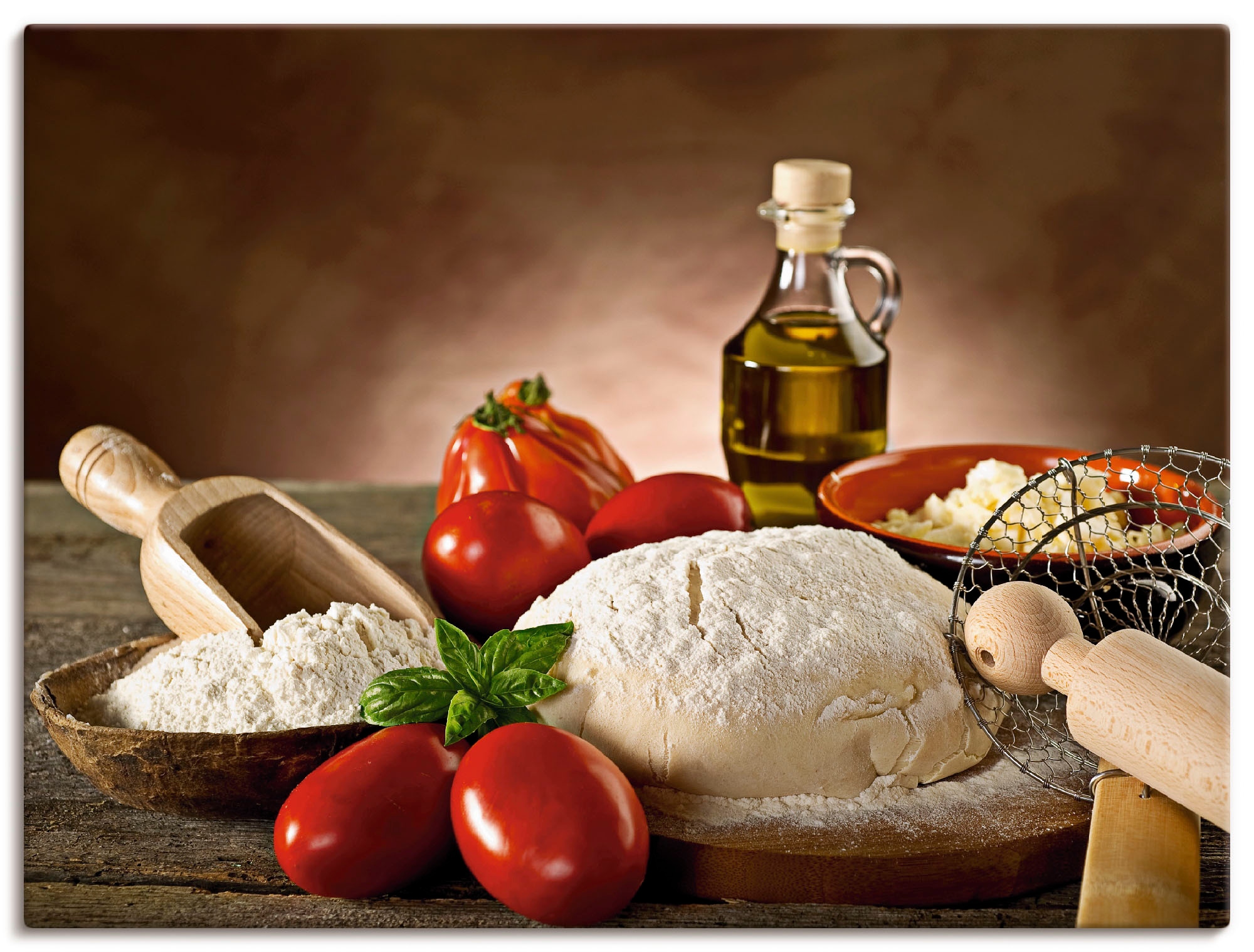 Image of Artland Wandbild "Teig für Pizza" Lebensmittel 1 Stk. tlg. als Alubild, Leinwandbild, Poster in verschied. Grössen