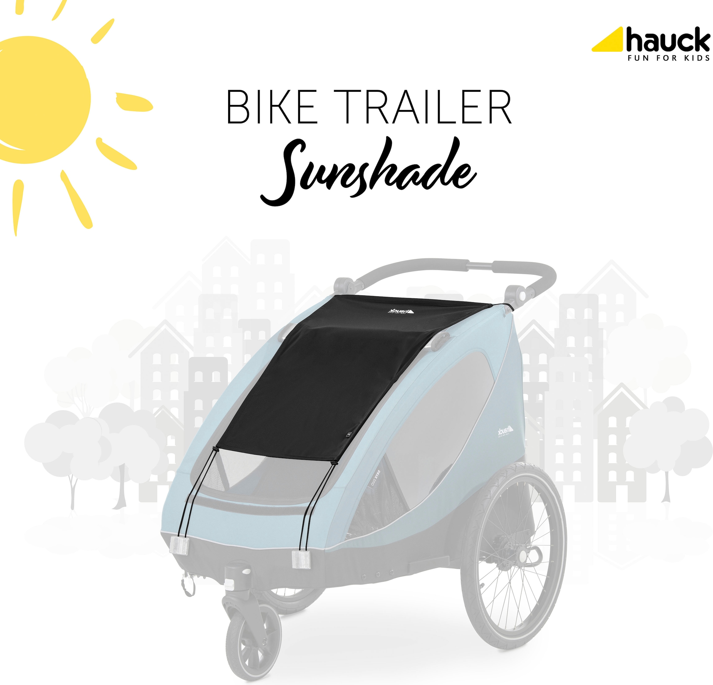 Hauck Housse de protection solaire pour poussette »Bike Trailer Sunshade, black« für den Fahrradanhänger Dryk Duo