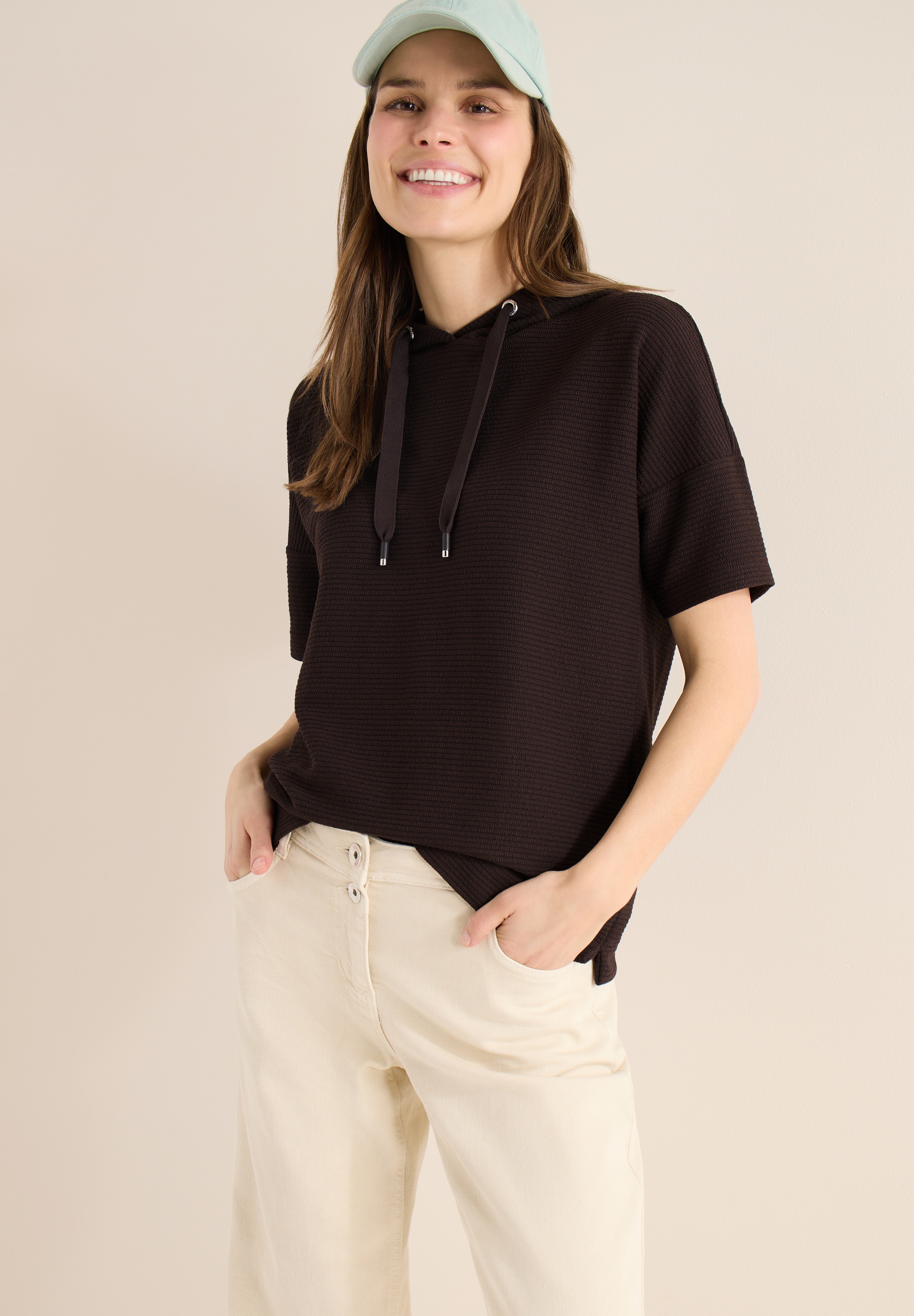 Image of Cecil Sweater, Halbarm mit Kapuze und Tunnelzug
