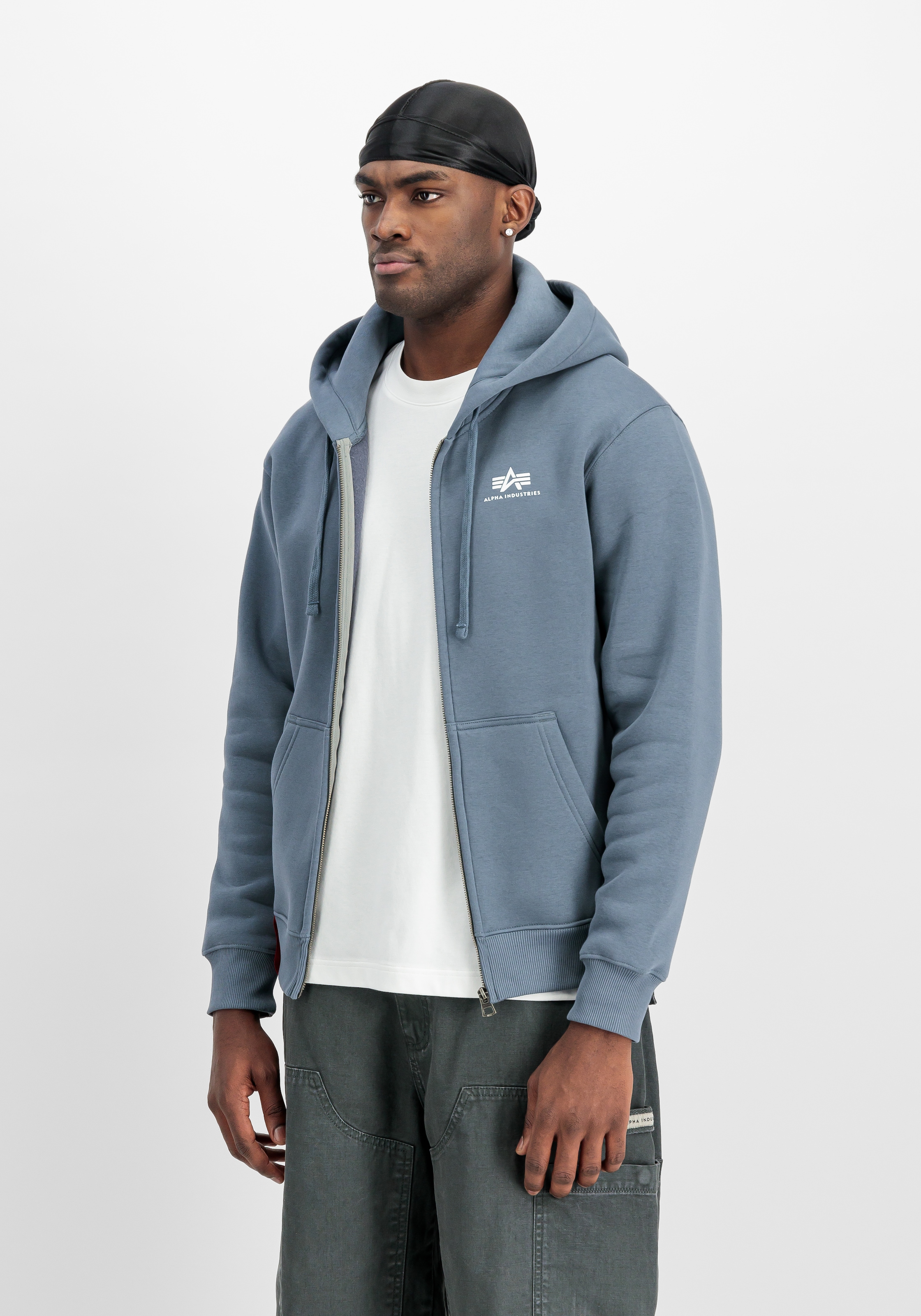 Image of Alpha Industries Kapuzensweatjacke "Basic Zip Hoody SL" Baumwollmischung, regular fit