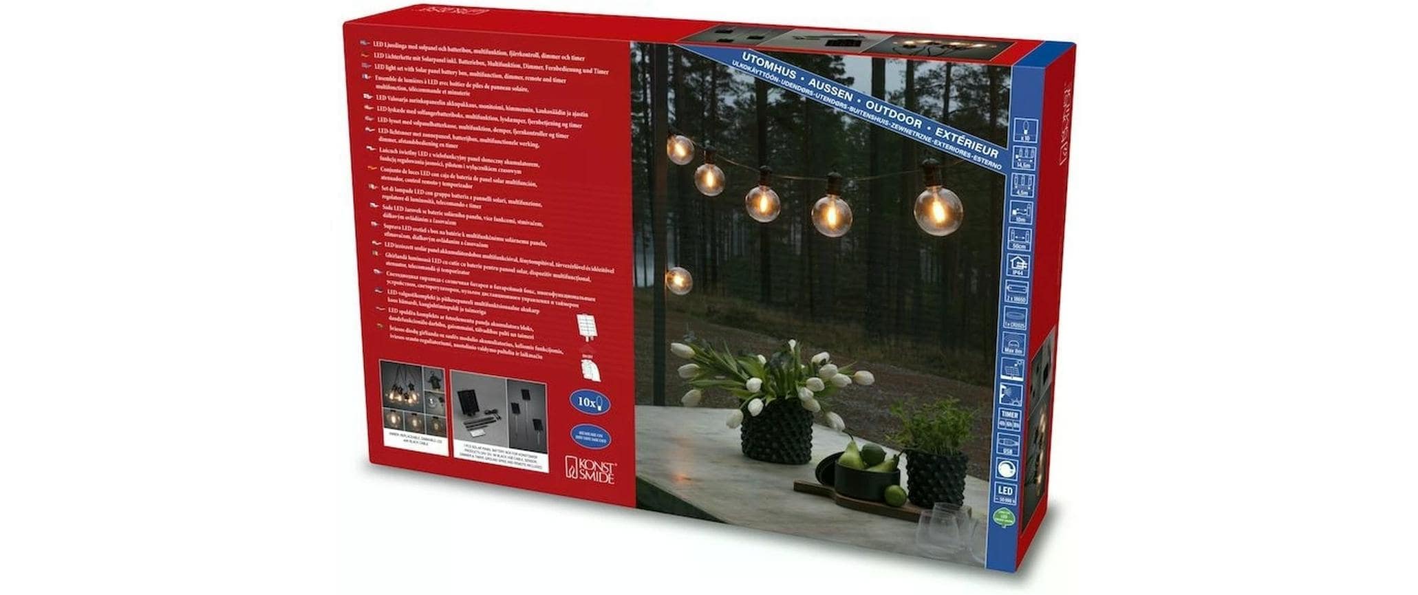 KONSTSMIDE Lichterkette »Solar 2337 10 LEDs Transparent«, 10 St.-flammig