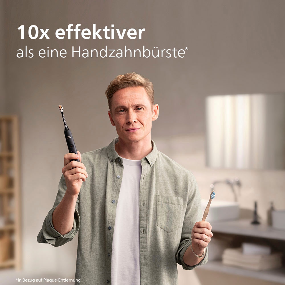 Philips Sonicare Elektrische Zahnbürste »DiamondClean 9000 HX9914«, 2 St. Aufsteckbürsten, DiamondClean Premium Schallzahnbürste, Doppelpack inkl. Ladeglas