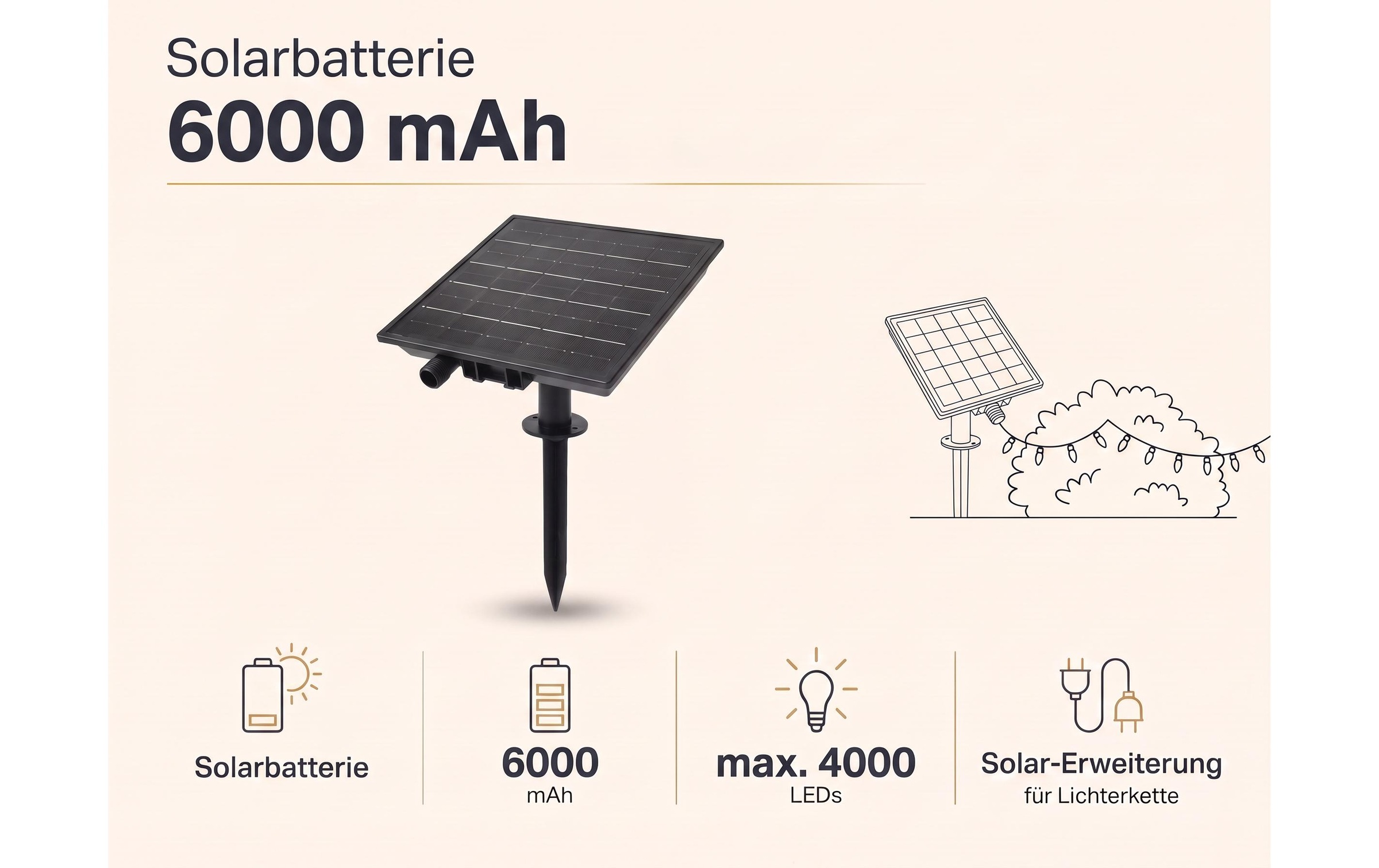 Cocon Batterie »Solarpanel mit Batterie, 6000 mAh«