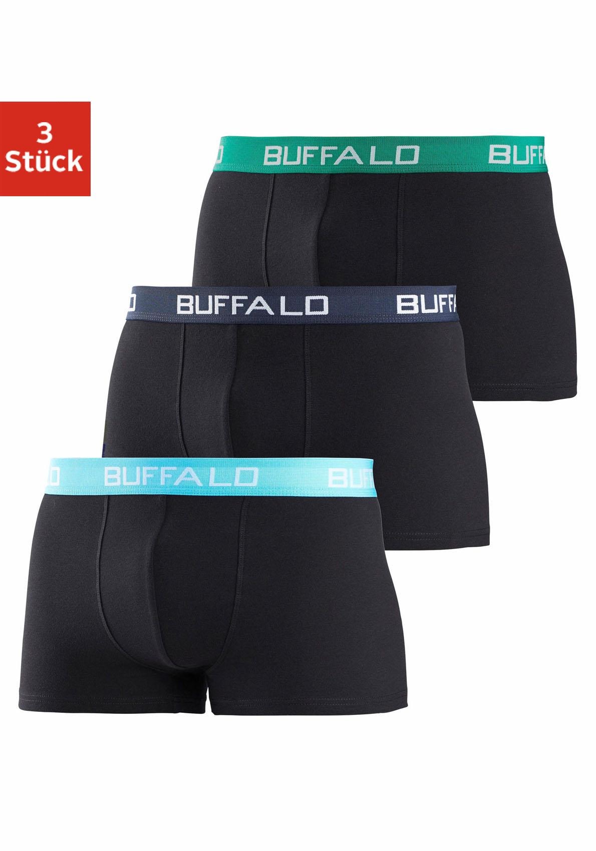 ✌ Buffalo en mit (Packung, ligne St.), Bündchen 3 Jungen Boxer, für Acheter kontrastfarbenem