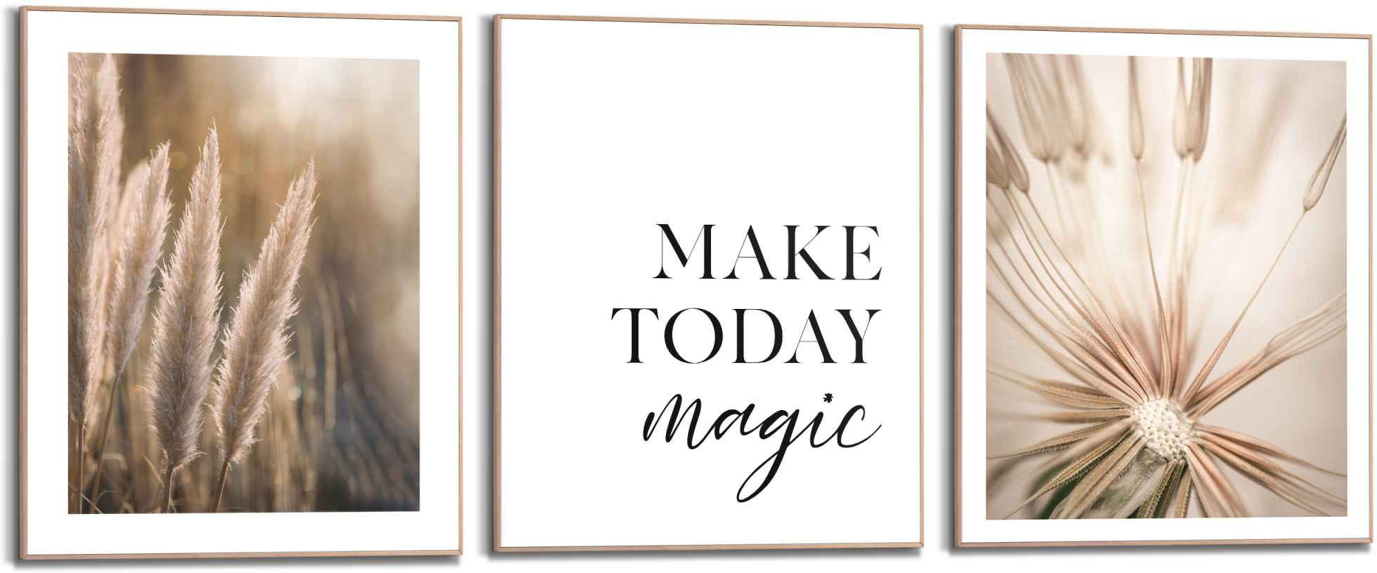 Image of Reinders! Wandbild »Positivität Botanisch - Pampas - Löwenzahn - Pflanzen«, (3 St.) bei Ackermann Versand Schweiz