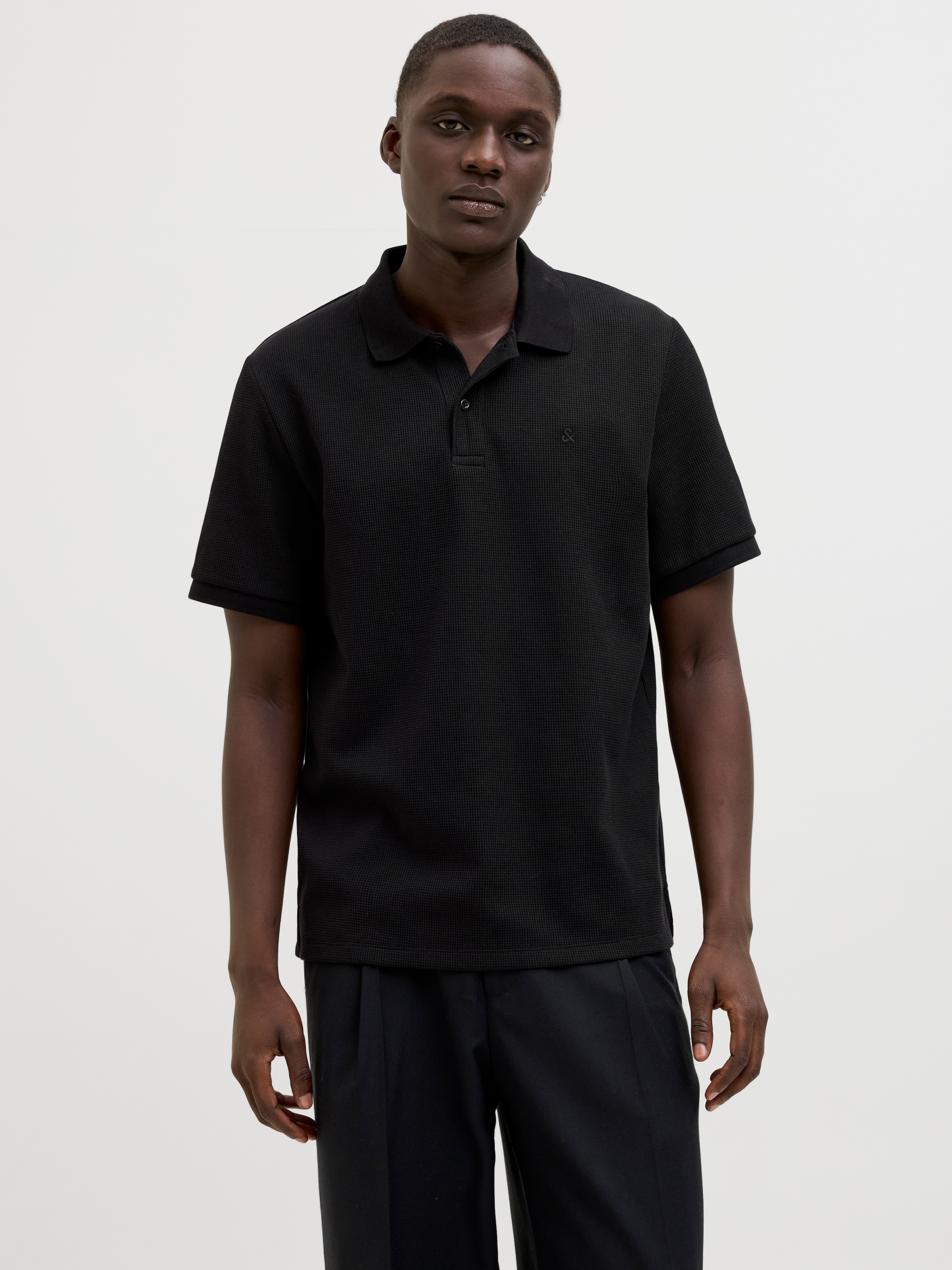 Image of Jack & Jones Poloshirt "JJEAUSTIN POLO SS NOOS" Materialmix, regular fit