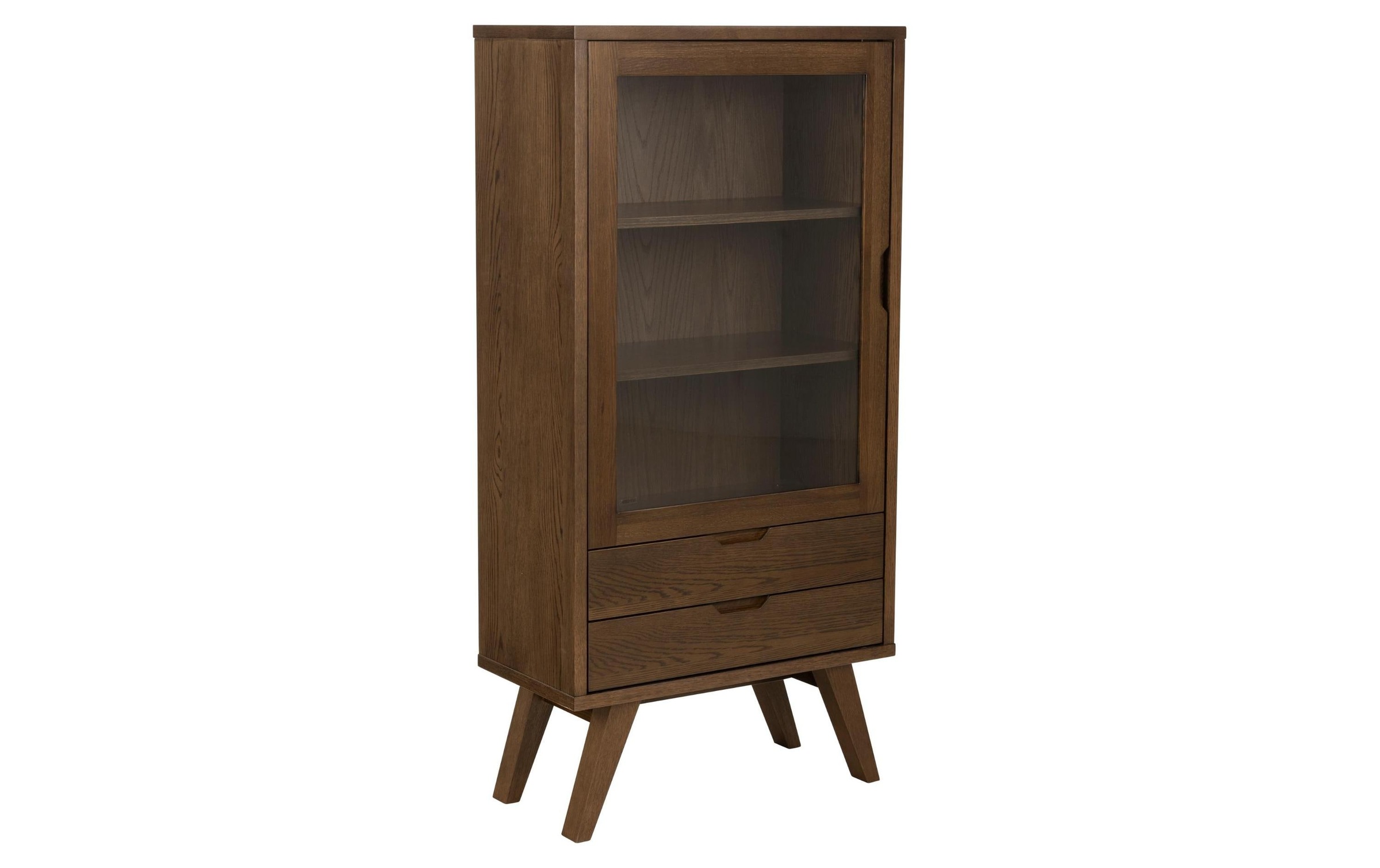 Image of AC Design Vitrine "A-Line 72 x 36 x 145 cm" Skandinavische Vitrine mit weiss pigmentiertem Eichenfinish