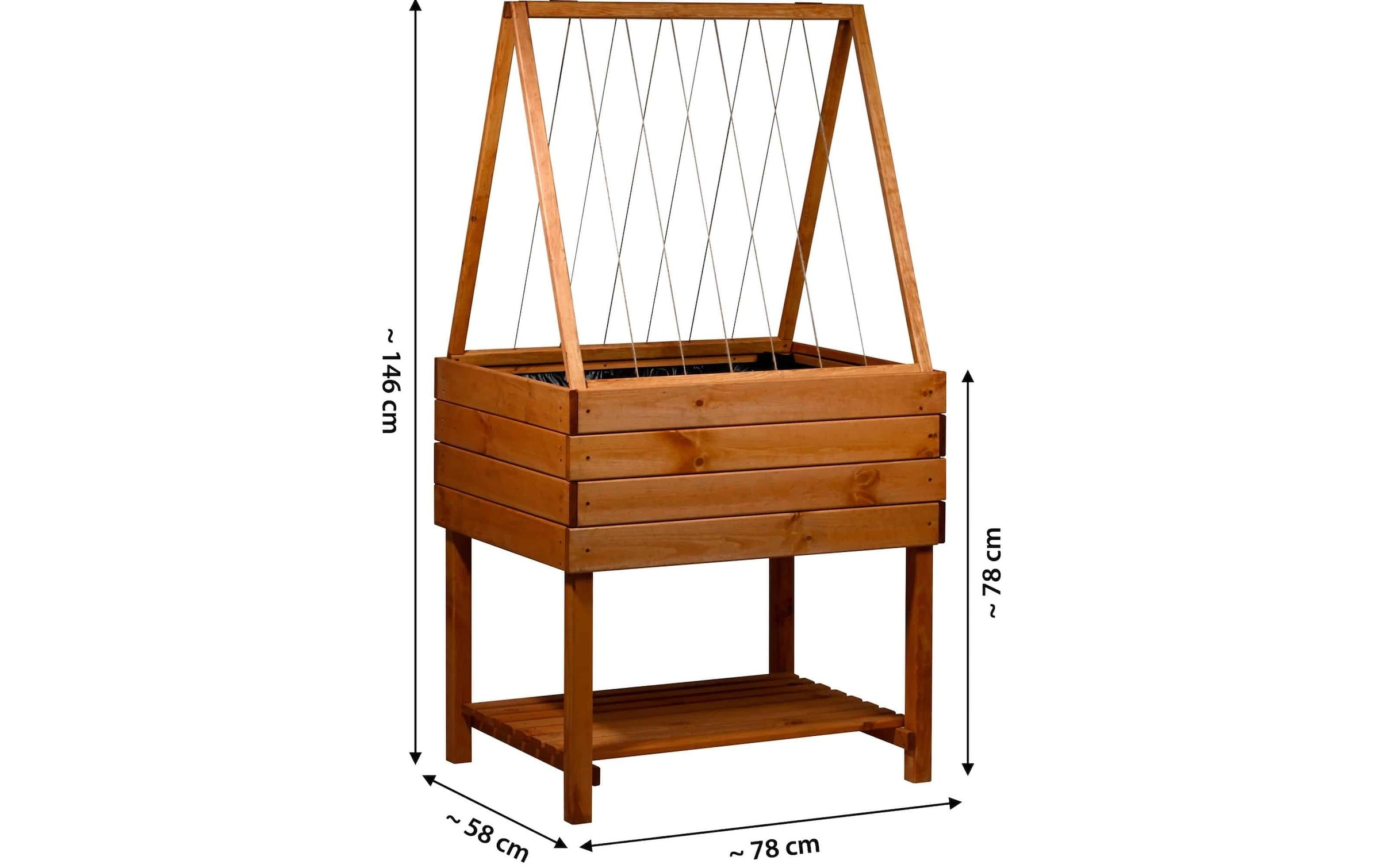dobar Hochbeet »Kubus 2.0 Inkl. Rankhilfen-Aufsatz«
