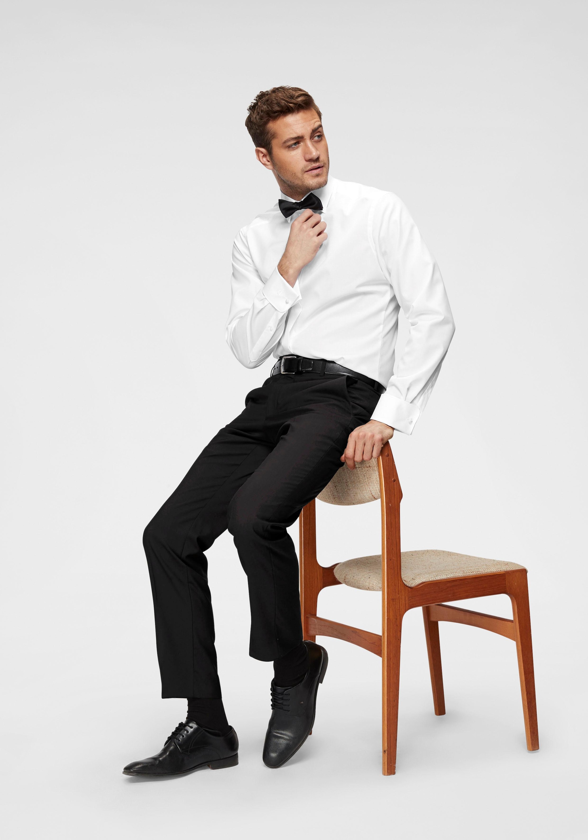 OLYMP Smokinghemd »Luxor modern fit«, Umschlagmanschetten, verdeckte Knopfleiste, bügelfrei
