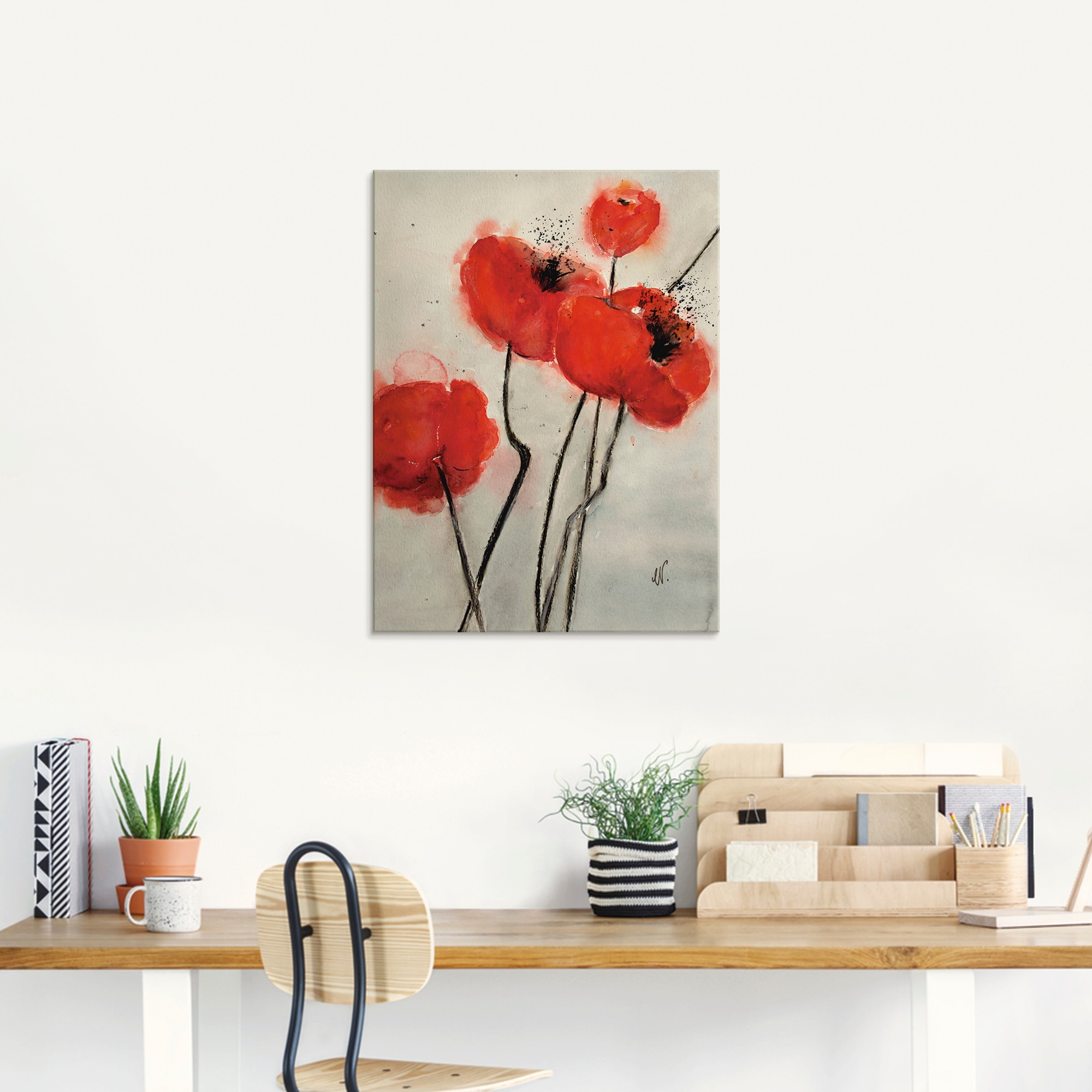 Artland Glasbild »Roter Mohn«, Blumen, (1 St.), in verschiedenen Grössen