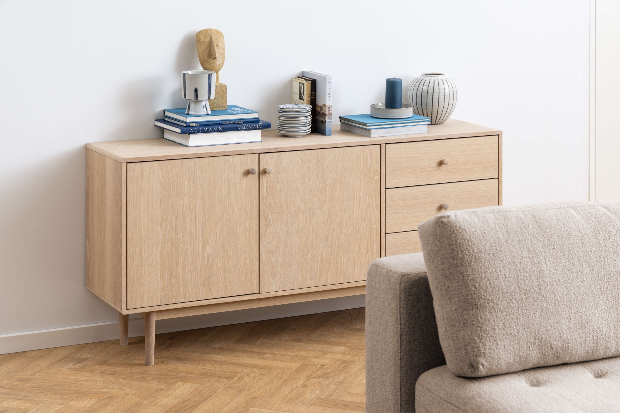 ACTONA GROUP Anrichte »Aston« Sideboard, Eiche/furnier, 2 Türen, 2 Böden, 3 Schubladen, 160 cm