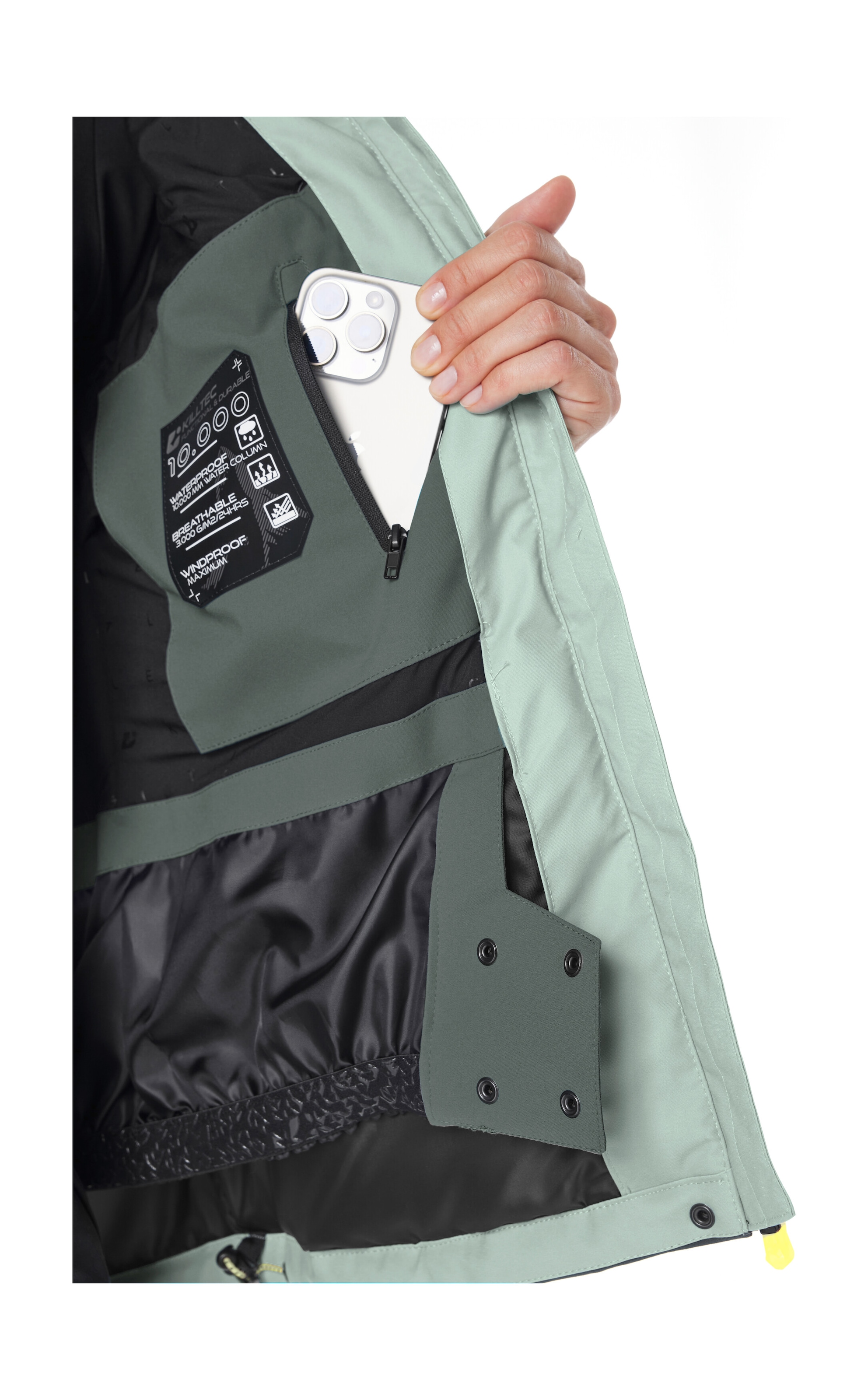 Killtec Skijacke »KSW 67 WMN SKI JCKT« Damen Skijacke: wasserdicht, atmungsaktiv, abnehmbare Kapuze