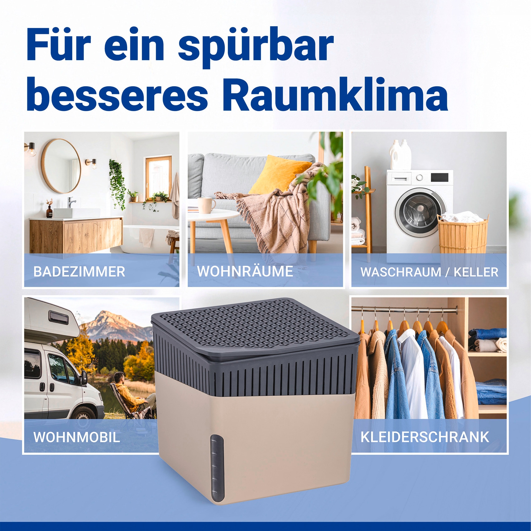 WENKO Déshumidificateur d'air »Cube« für 80 m³ Räume 1000 g