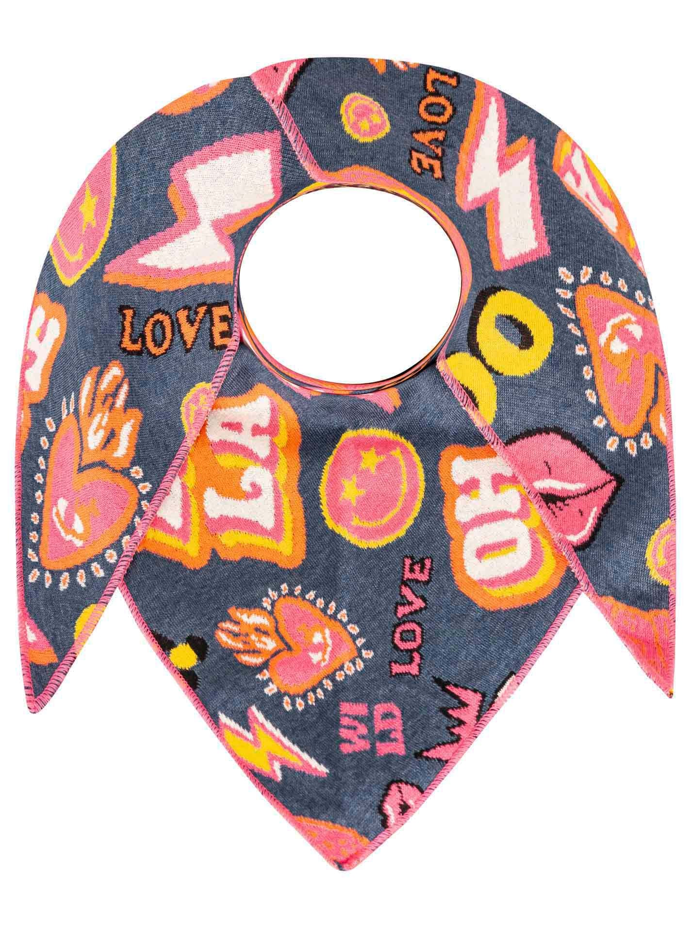 Zwillingsherz Dreieckstuch »"OOPS"« Statement Muster, Strick, wärmend