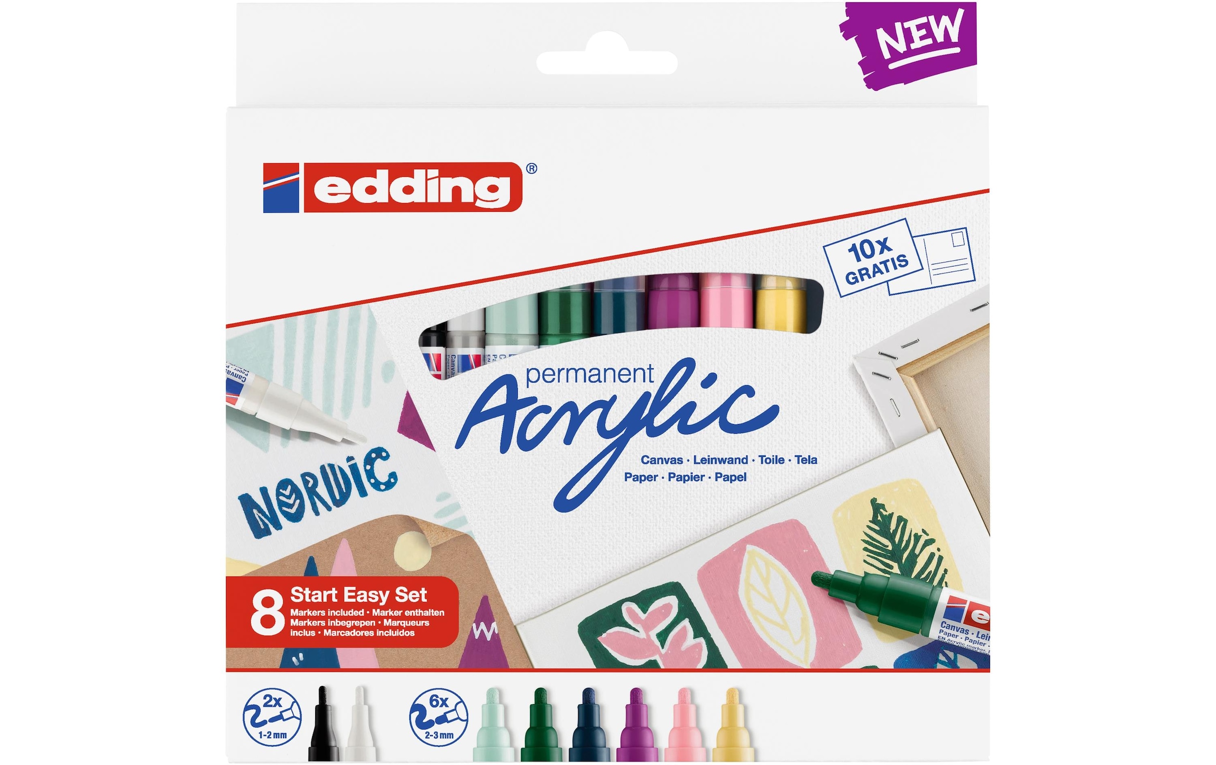 Marker »Starter Set 8-teilig«, (8 tlg.), Strichstärke 3mm