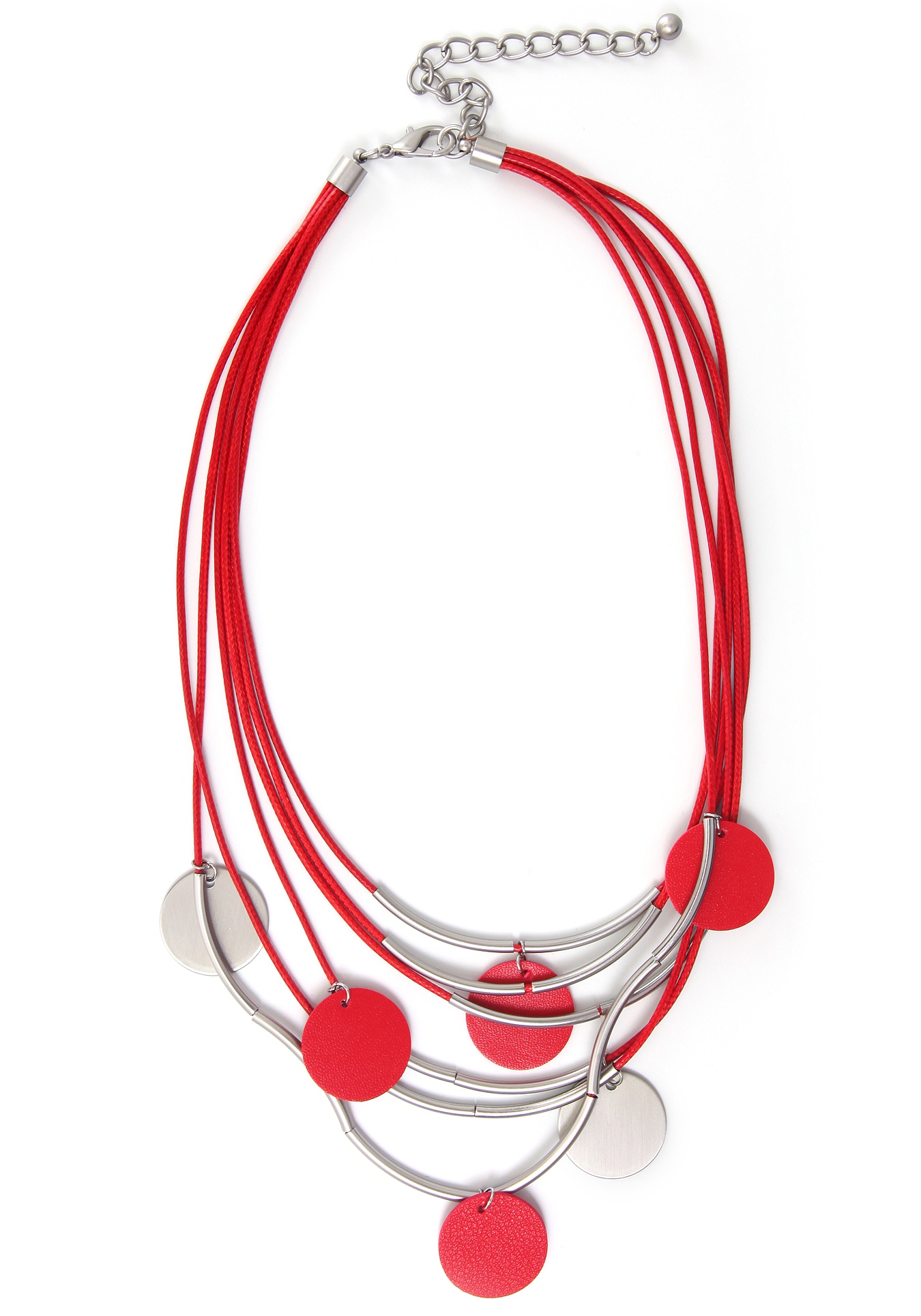 Trendige Firetti Collier »Plättchen, rund, rot, bicolor« ohne  Mindestbestellwert shoppen