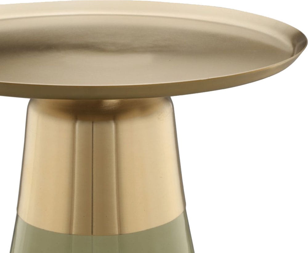 Kayoom Beistelltisch »Roman 225, mundgeblasener Glaskorpus«, (1 St.), mundgeblasener Glaskorpus, Retro-Design, goldfarbenene Metall-Tischplatte