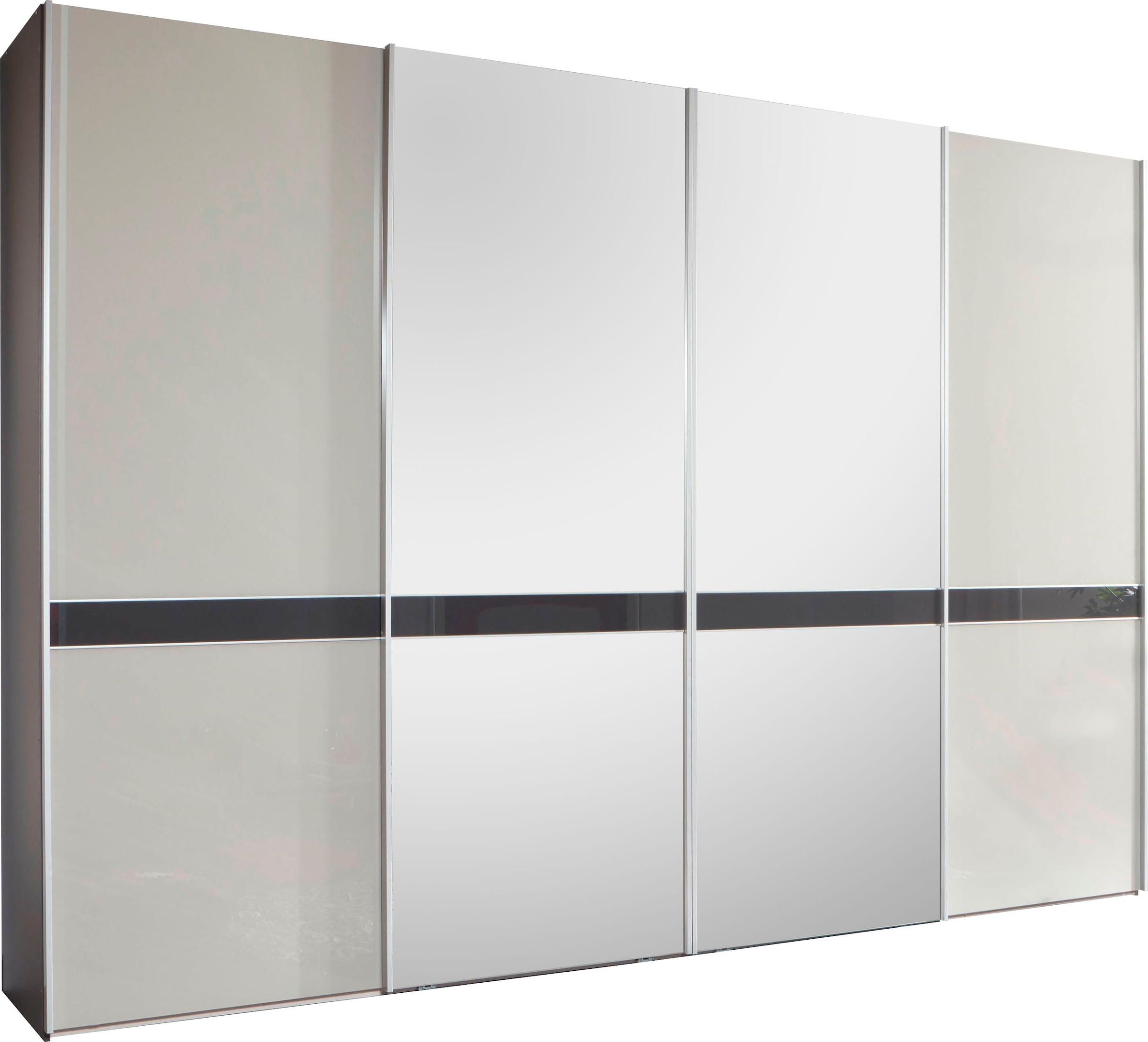 Image of WIEMANN Schwebetürenschrank "Rialto" hochwertige Glas- und Spiegelfront mit Querriegel