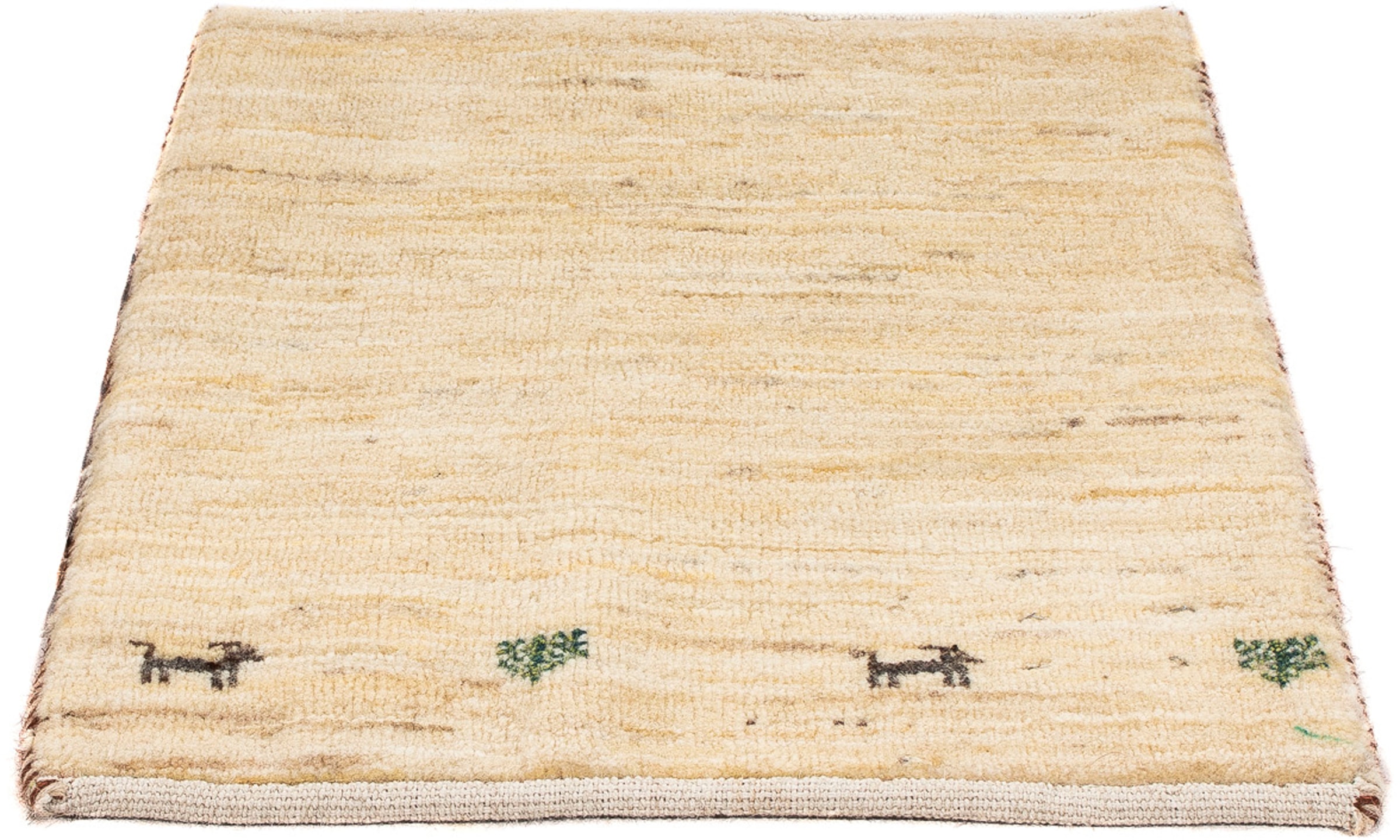 Wollteppich »Gabbeh - Loribaft Perser quadratisch - 45 x 40 cm - beige«, quadratisch,...