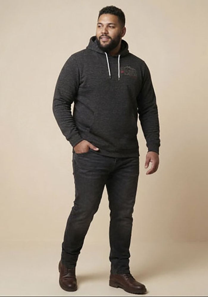 Man's World Plus Kapuzensweatshirt , mit Kapuze und Kordelzug, in melierter Optik, Regular Fit
