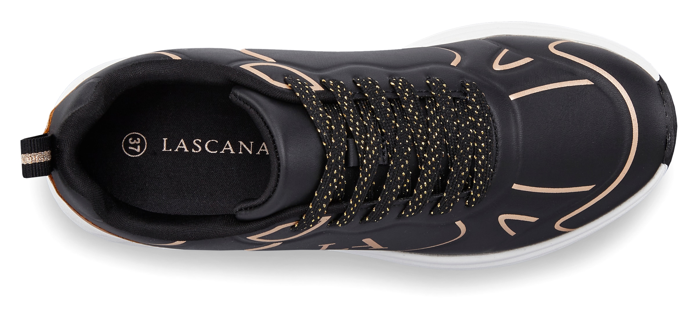LASCANA Sneaker »Freizeitschuh, Schnürschuh«, mit Farbakzenten VEGAN
