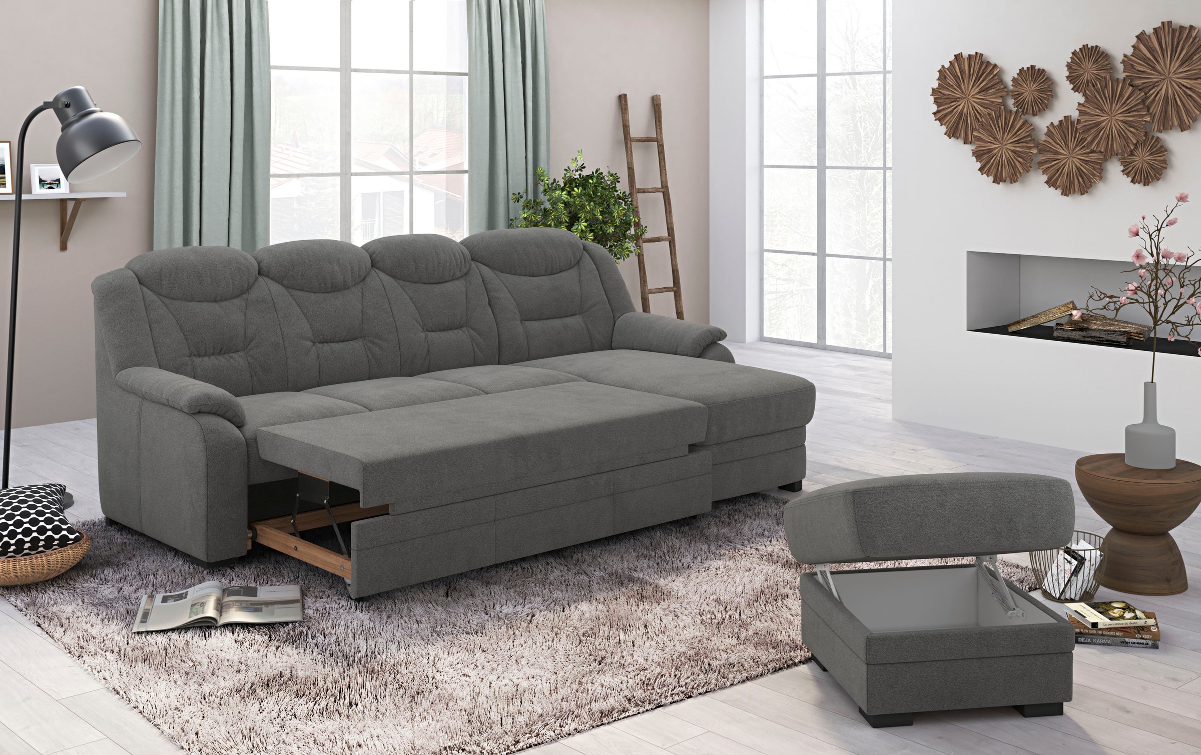 COTTA Ecksofa »Marcus L-Form«, wahlweise mit Bettfunktion