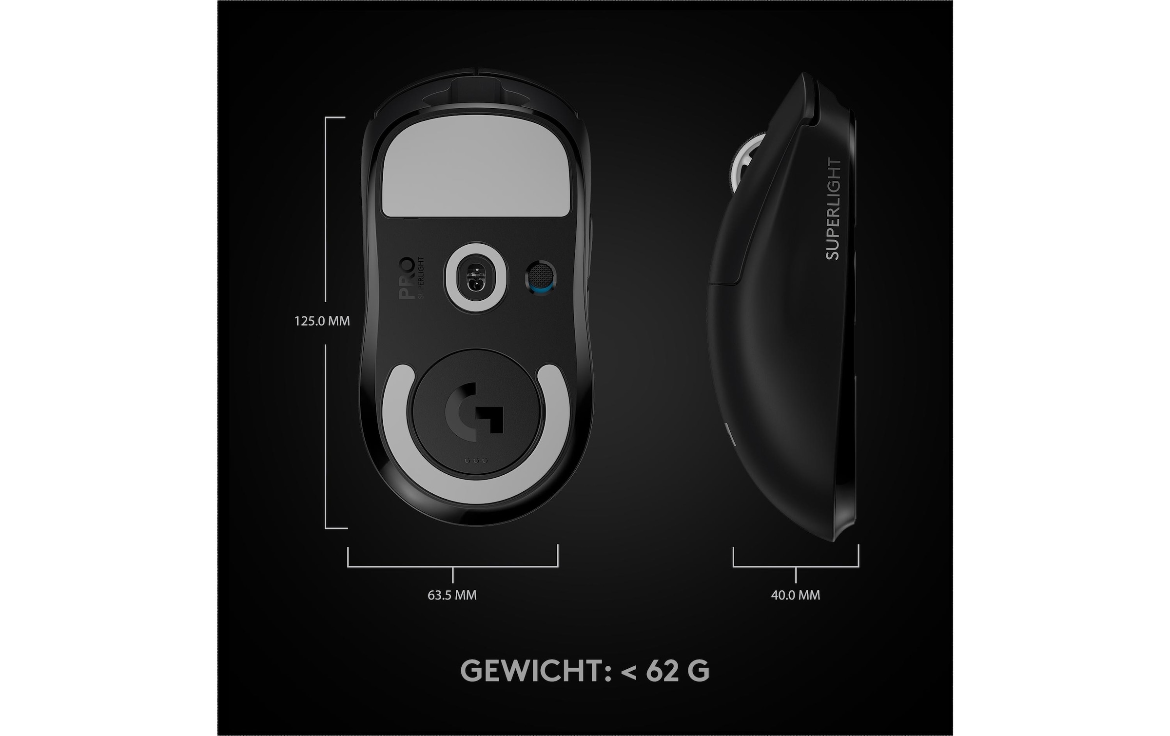 Logitech Gaming-Maus »Logitech Pro X Superlight schwarz«, kabellos