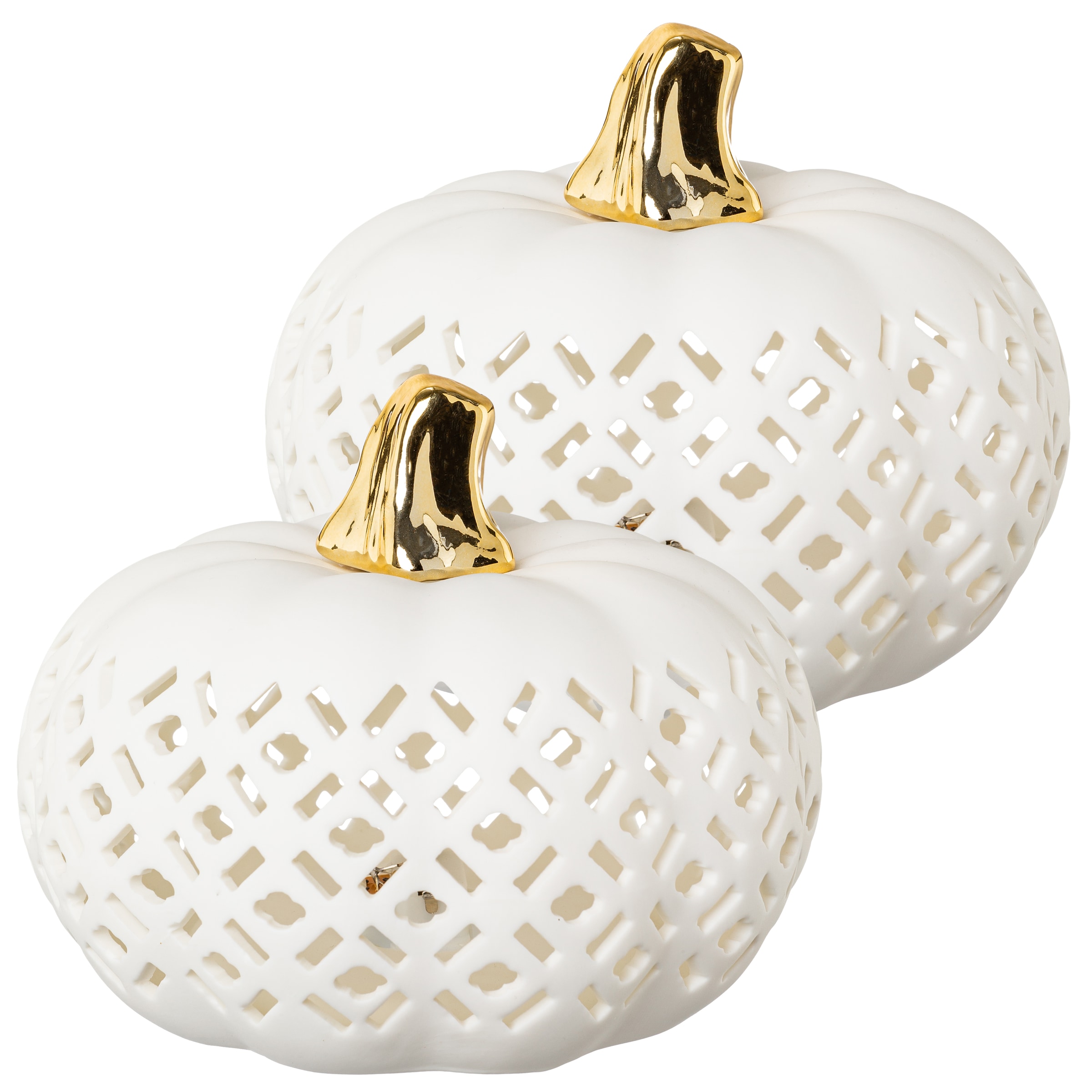 Image of Creativ home LED-Dekofigur "Kürbis" mit goldenem Stiel