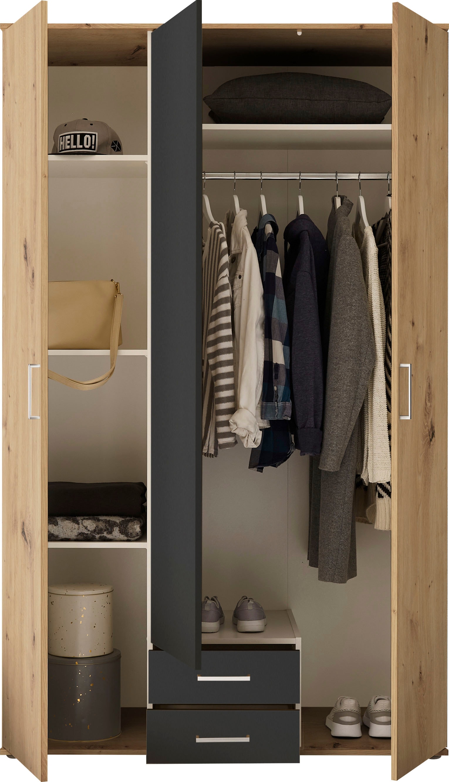 Schlafkontor Armoires à vêtements »Marburg Bestseller Schrank Garderobe mit Schubladen« Schlafzimmerschrank in Top Qualität , in 2 Breiten