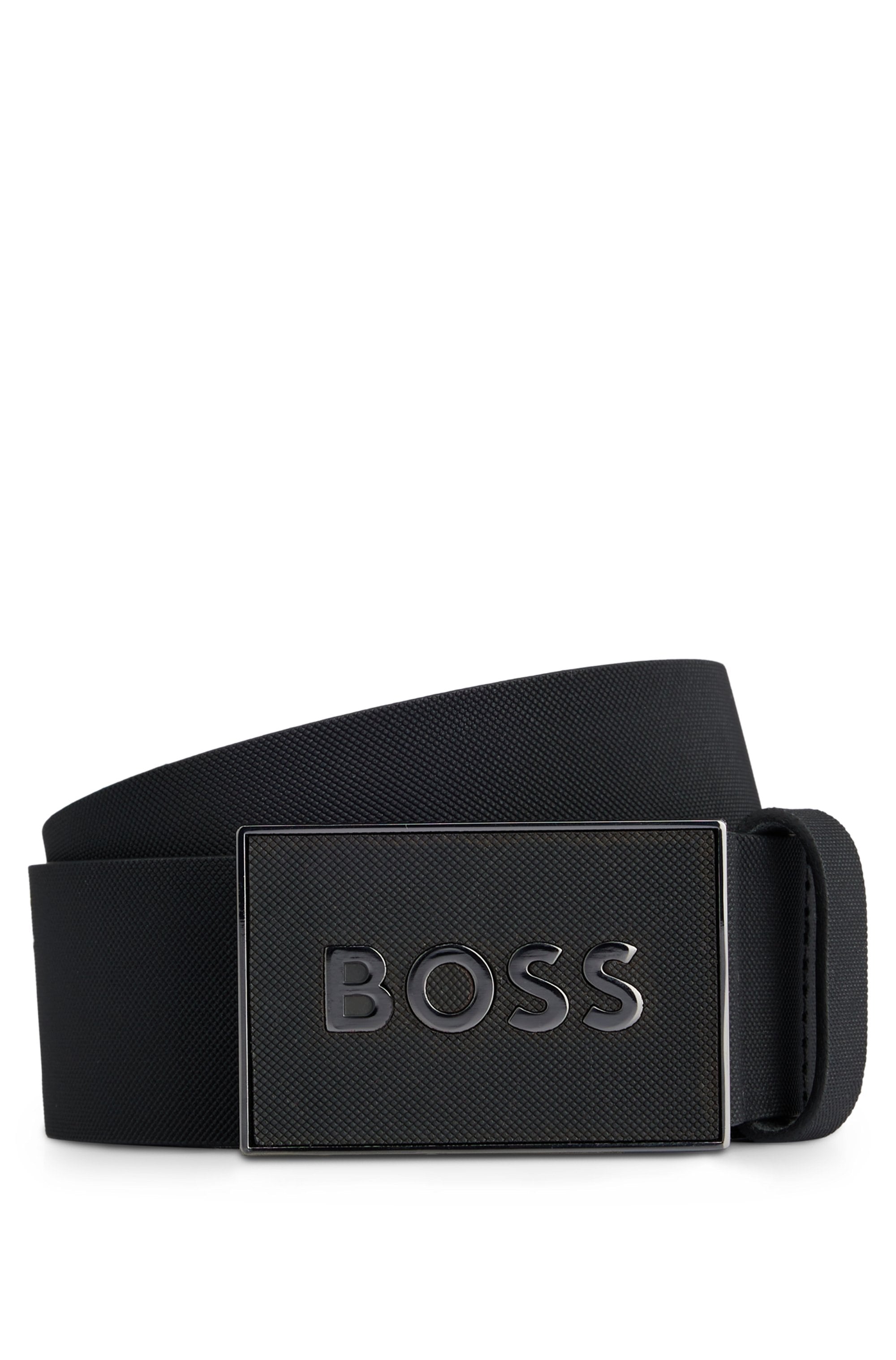 Image of BOSS Ledergürtel "Boss Icon-S1 Sz40" mit grossem BOSS Schriftzug auf der Schnalle