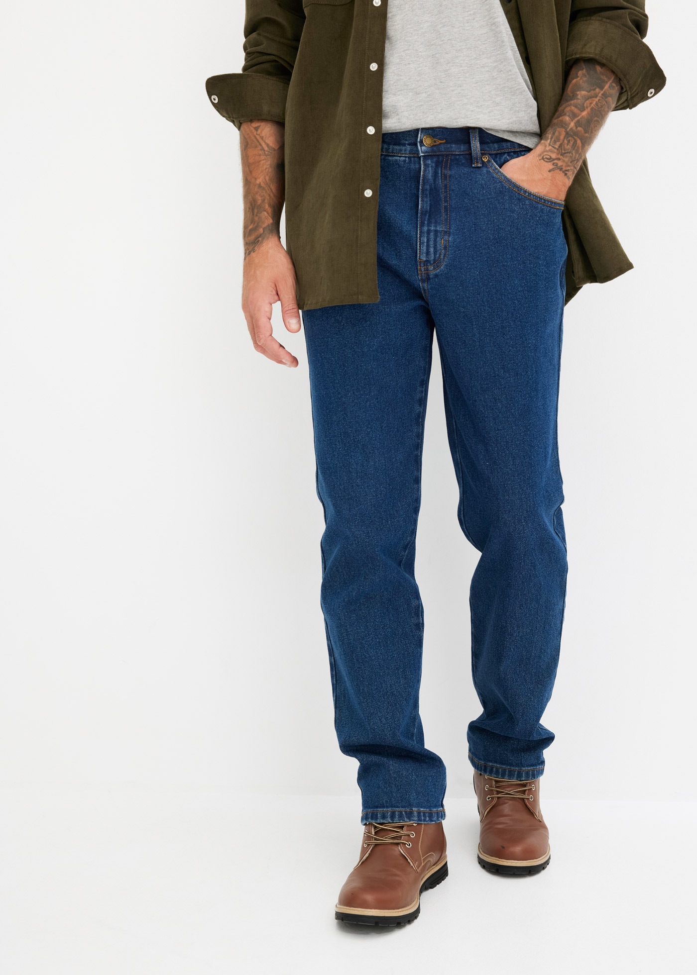 bonprix Jeans droit »Classic Fit Stretch-Jeans, Straight« coupe classique, en coton avec élasthanne