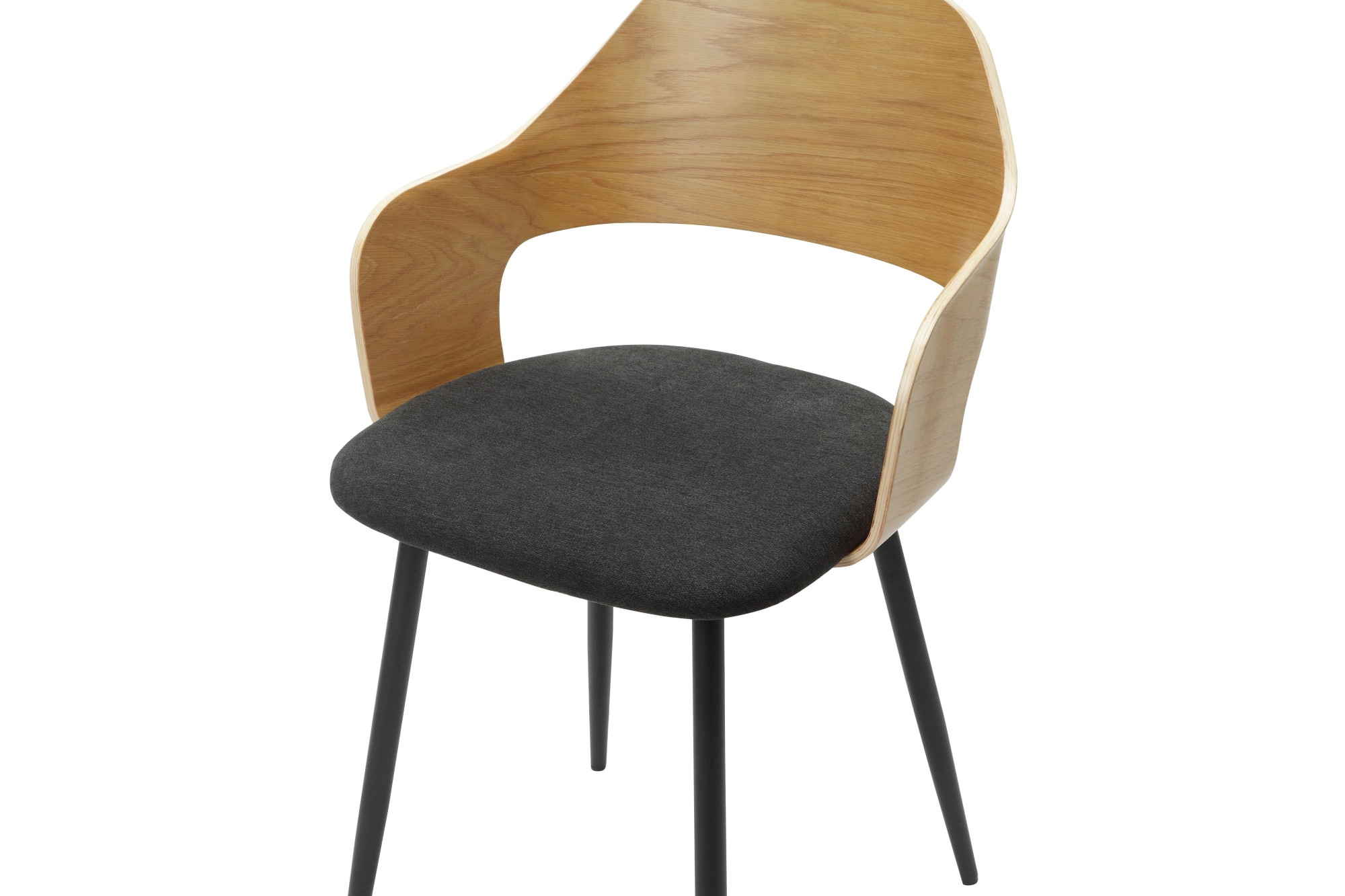 Home affaire Chaise de salle à manger »Belleville« (Set) 2 cuisRückenlehne in Eichenfurnier, Beine aus Metall