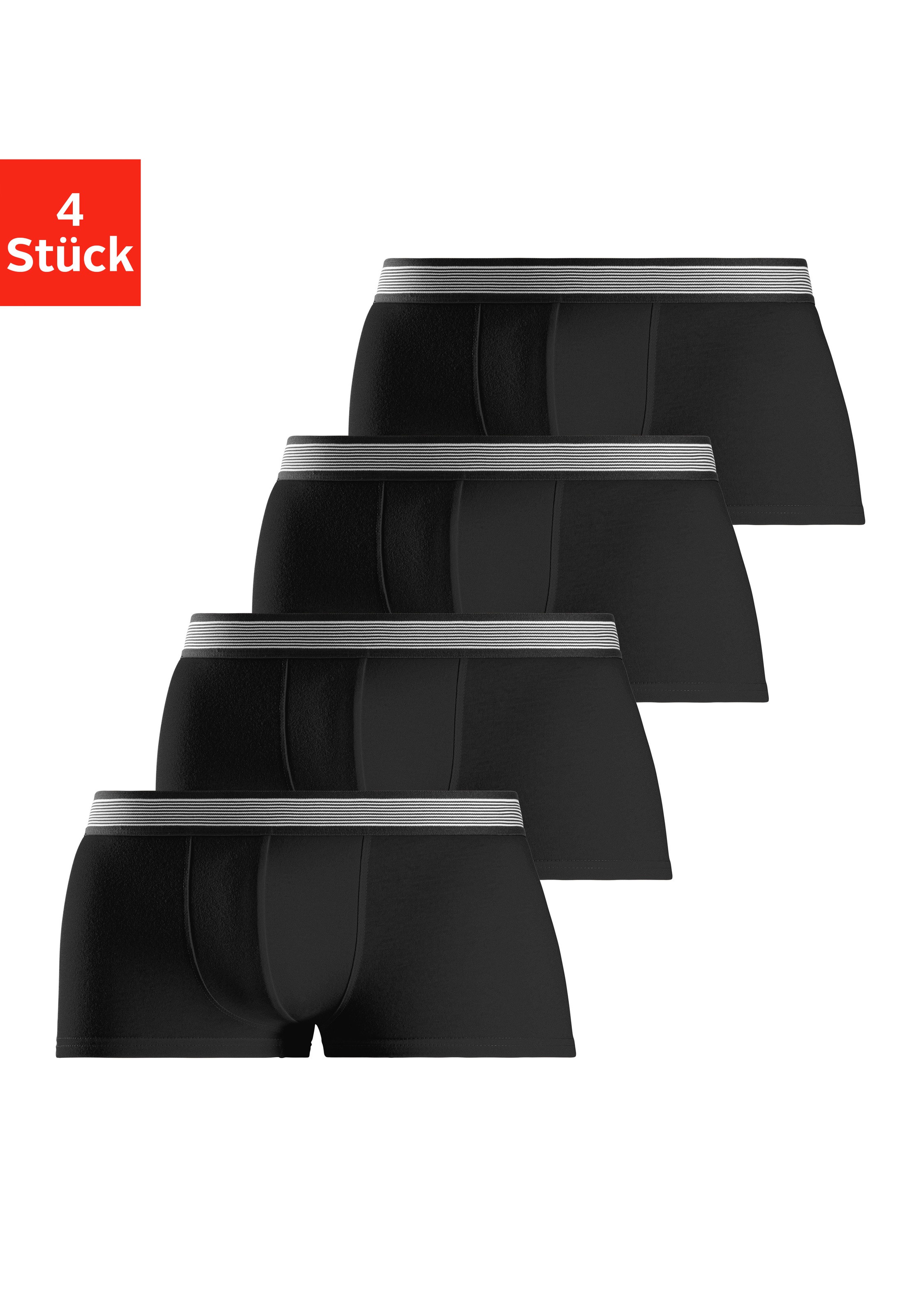 Image of H.I.S Hipster Packung, 4 Stk. knapp sitzende Boxershorts aus Baumwollmischung