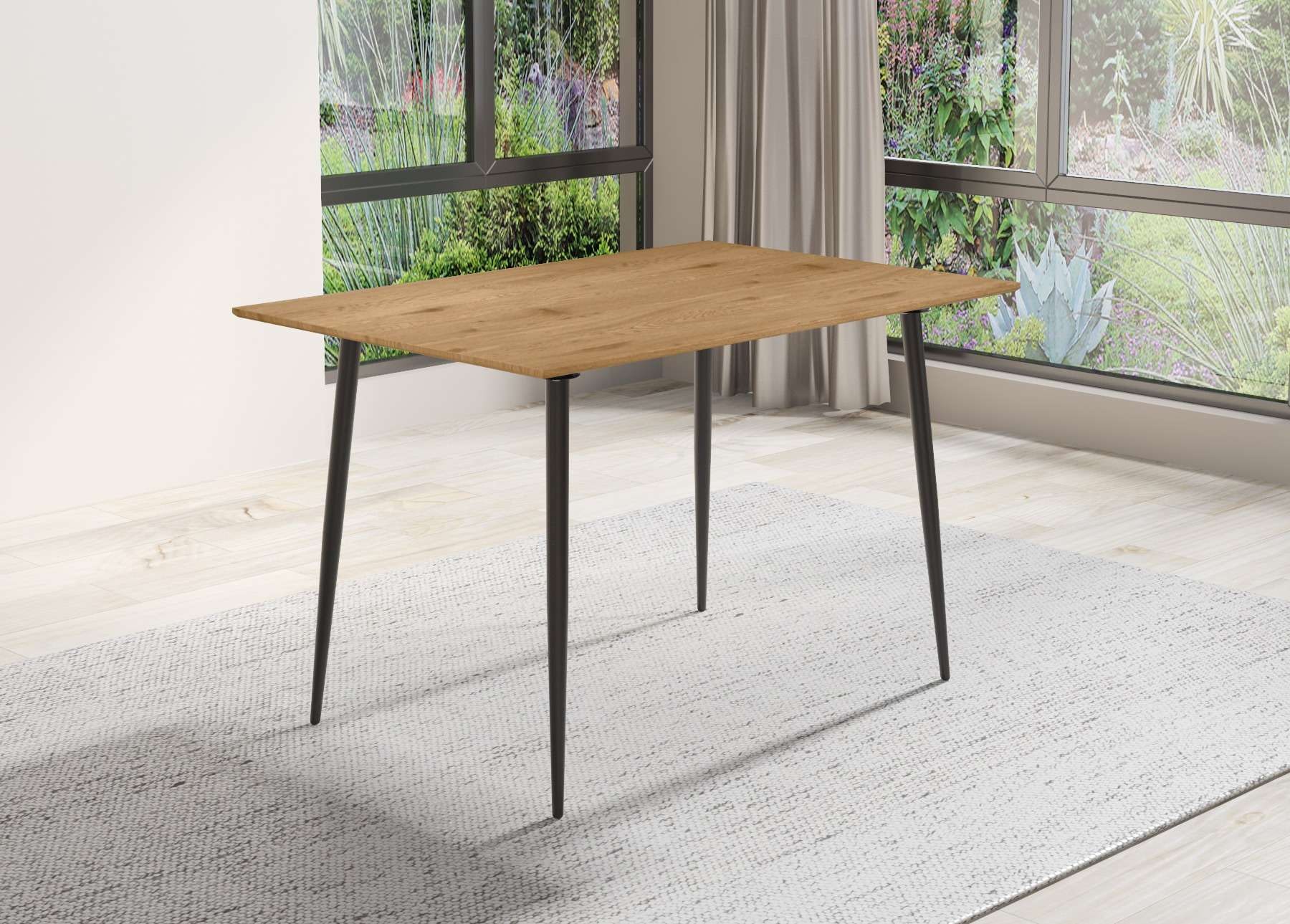 GOODproduct Table de salle à manger »Danny« avec pieds métalliques laqués poudre, Ø 38 mm
