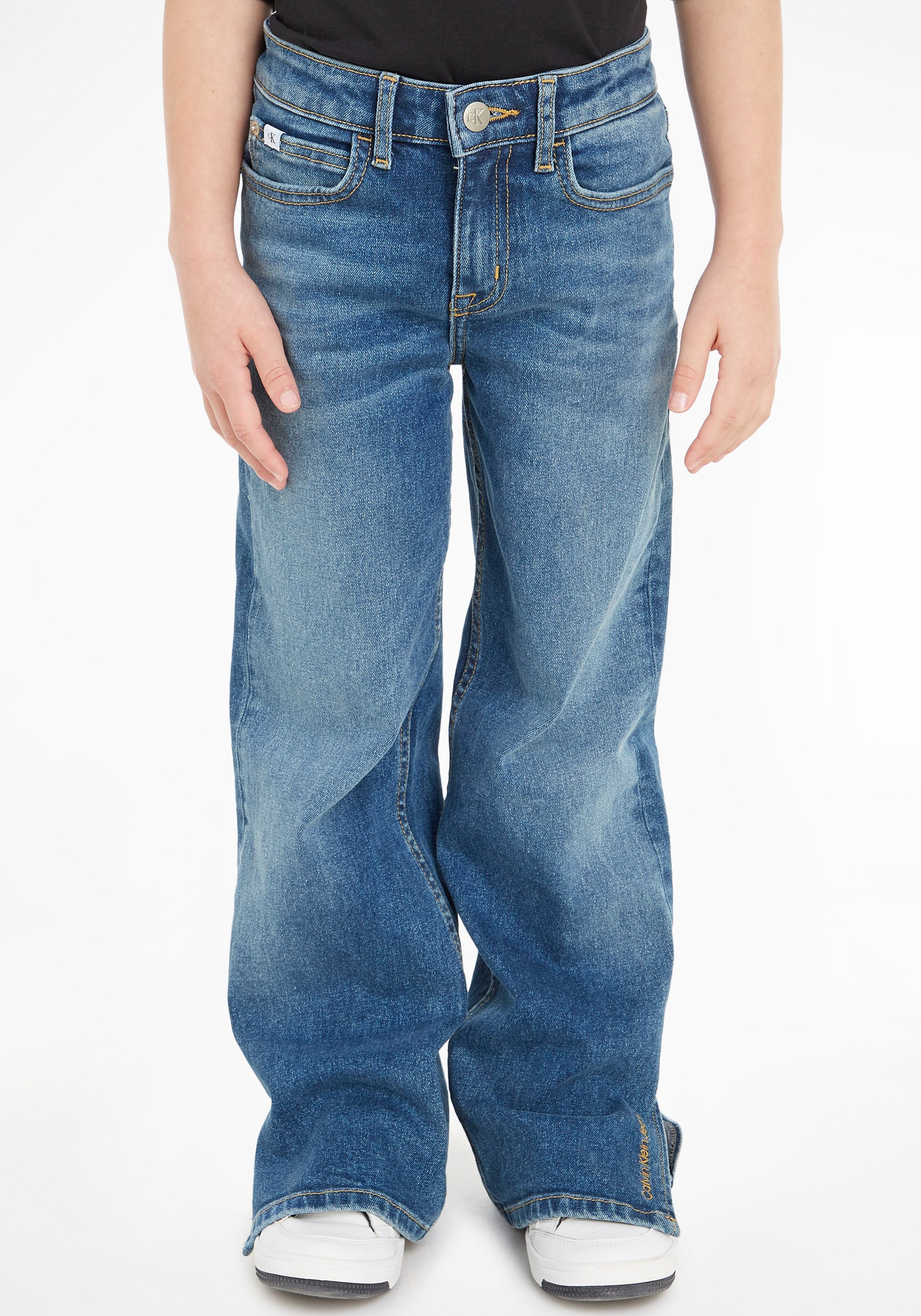 Stretch-Jeans »HR WIDE LEG MID BLUE«