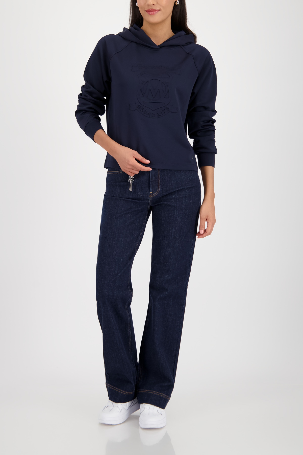 Monari Sweat à capuche , Regular Fit, geprägtes Emblem
