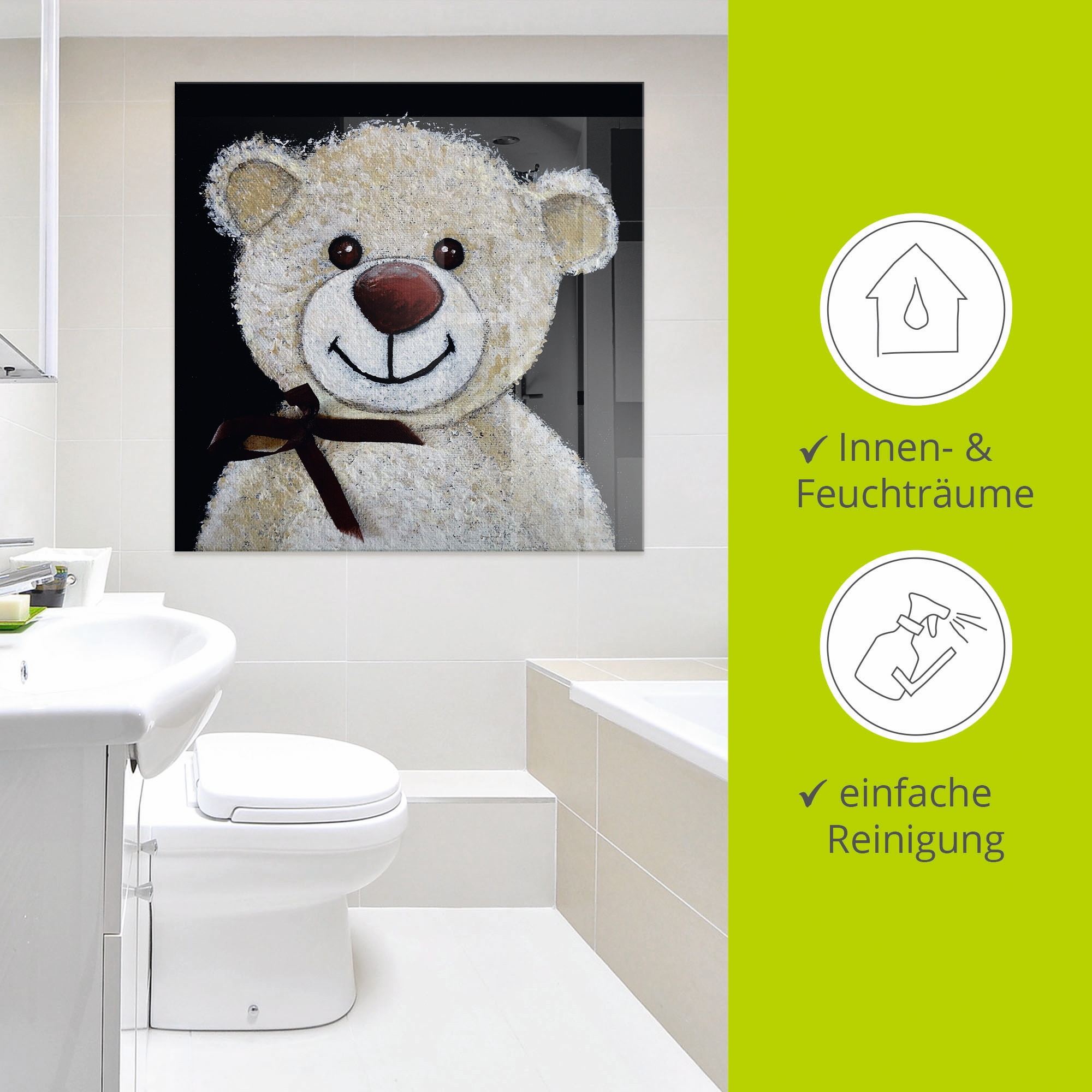 Artland Tableau en verre »Teddybär« 1 cuis tlg. in verschiedenen Grössen