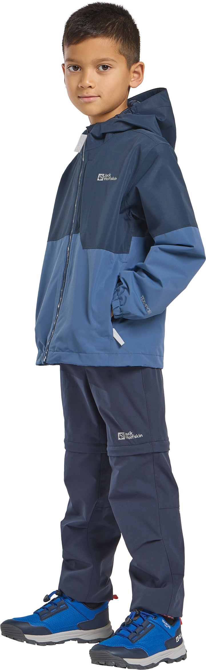 Jack Wolfskin Veste d'extérieur »ACTAMIC 2L JKT K« avec capuche mit Brusttasche, atmungsaktiv, elastisch, wasserdicht, winddicht