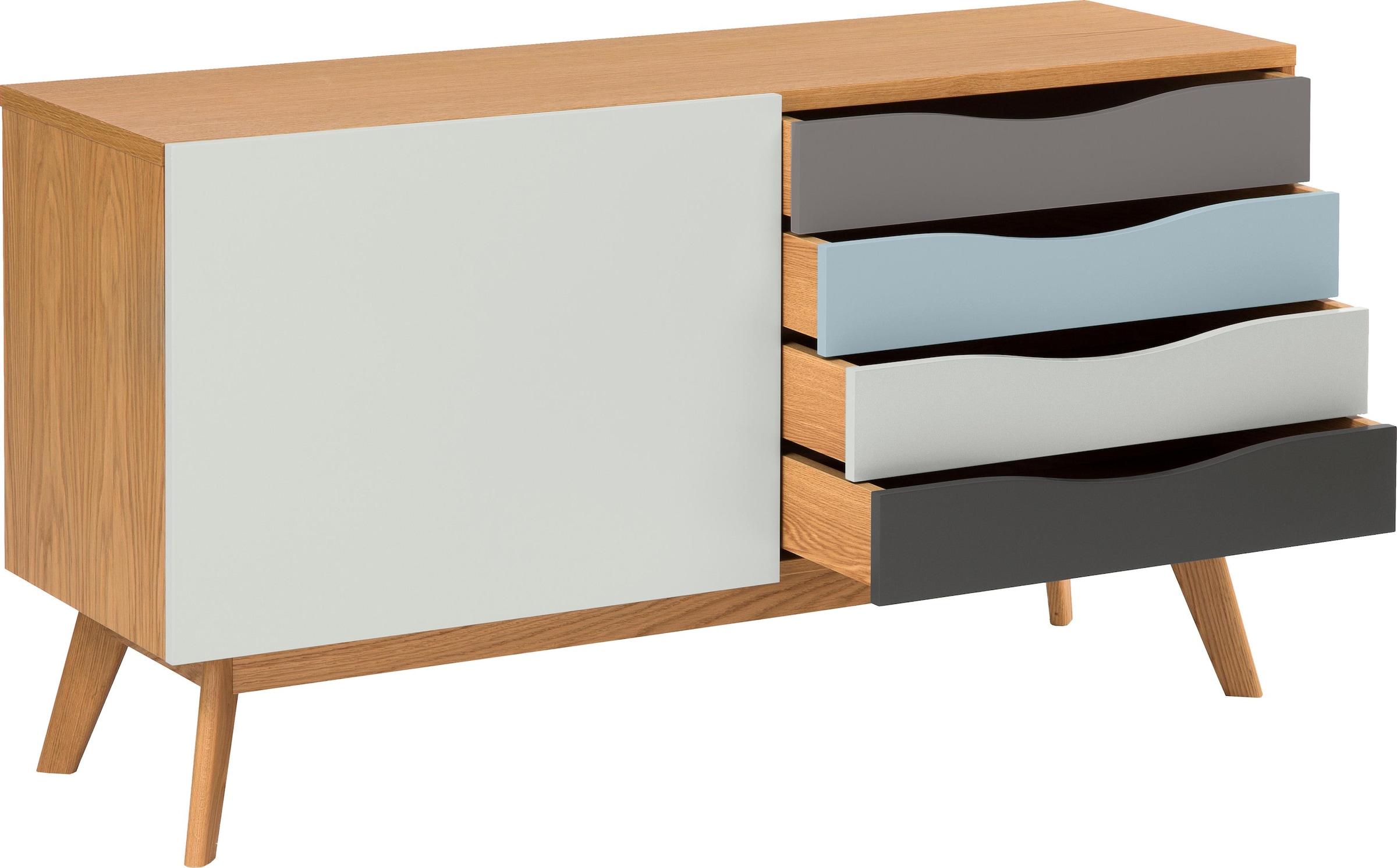 Woodman Sideboard »Hilla« Kommode im angesagten skandinavischen Look, Breite 130 cm, FSC®