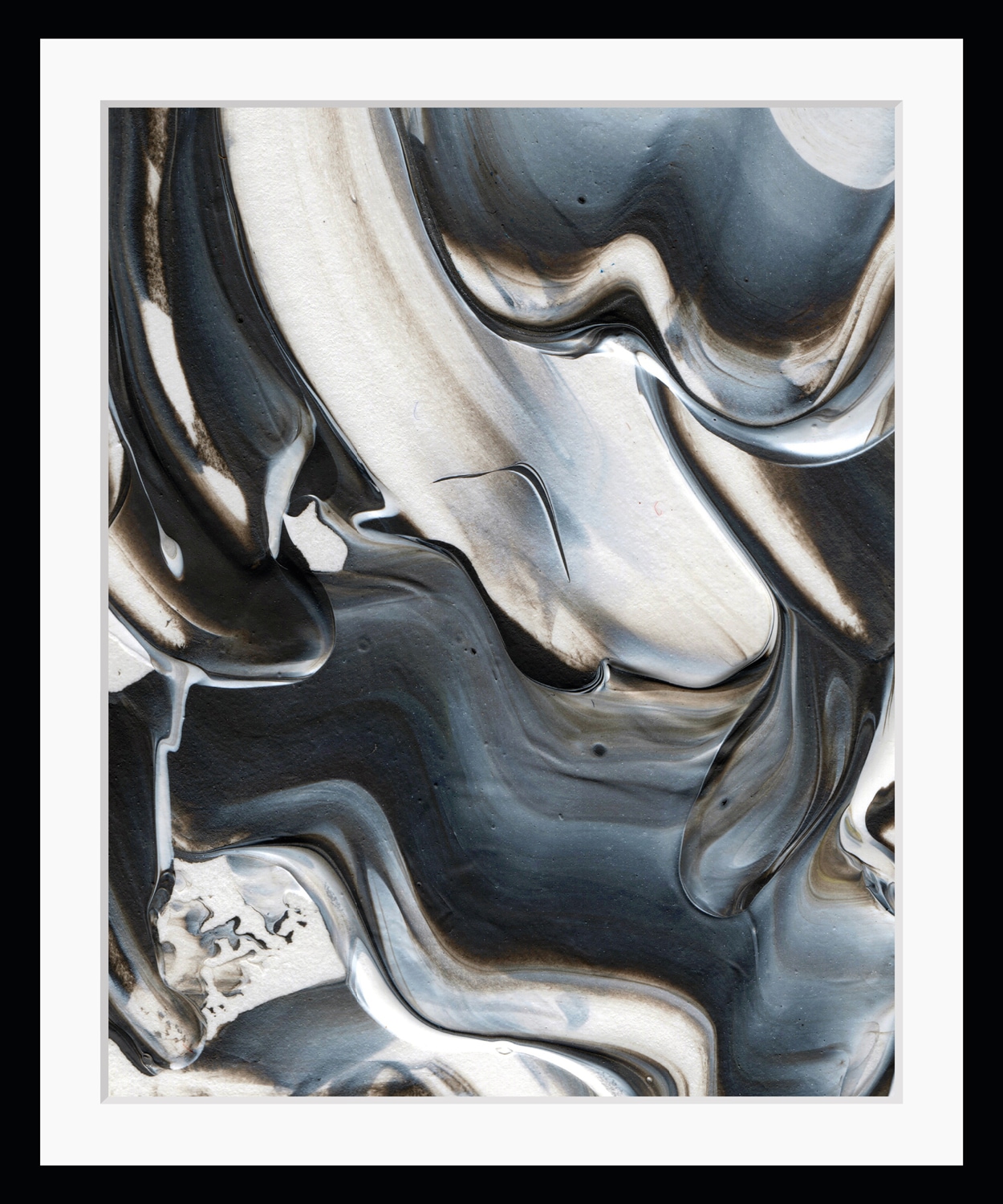 Image of queence Bild "Abstrakte Auqrellfarben" Abstrakt Figuren Gemälde Kunst HD Premium Poster-Druck inkl. Holzrahmen