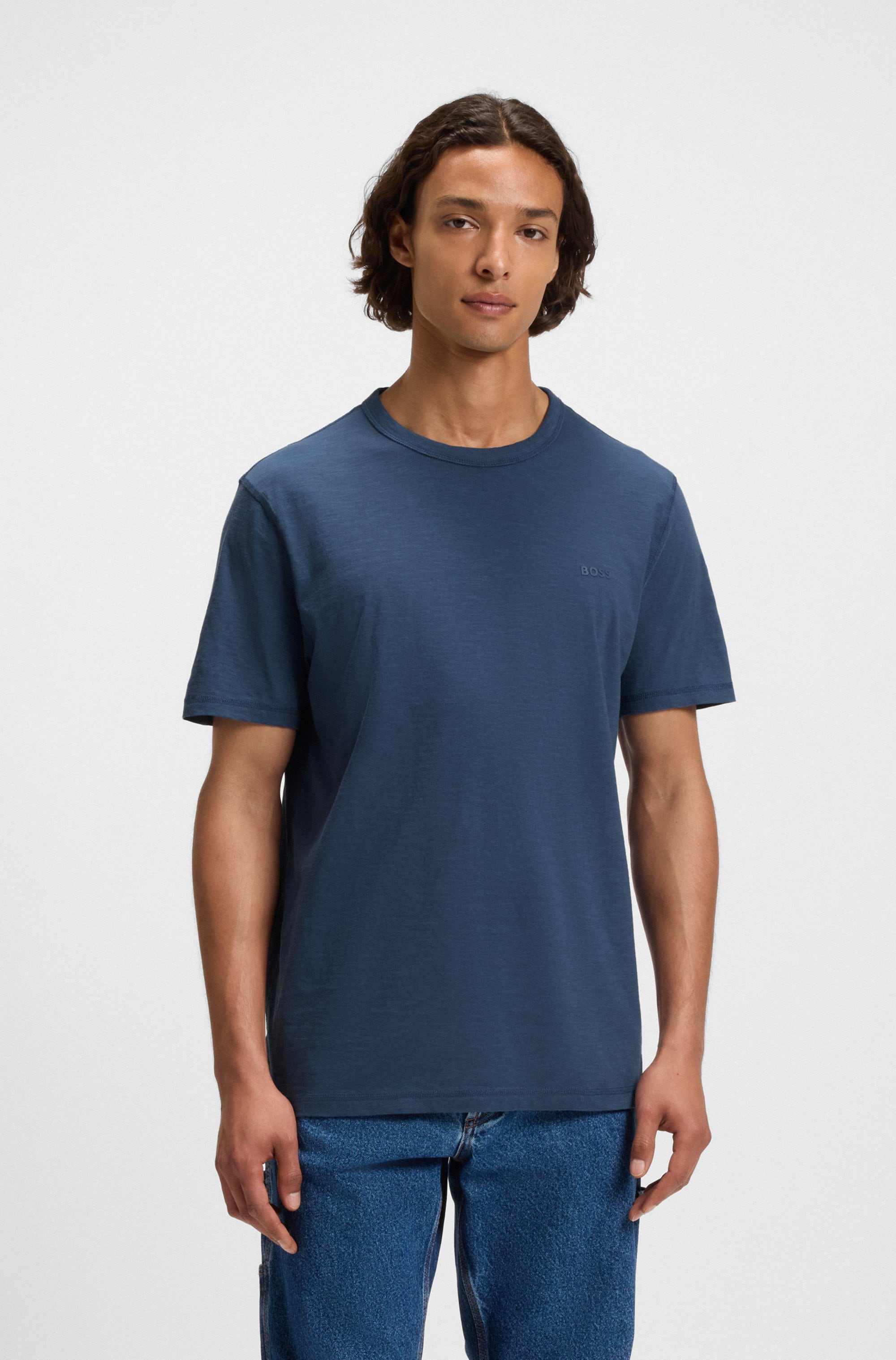 Image of BOSS ORANGE T-Shirt "Tegood" Rundhalsausschnitt, Regular Fit, Logoschriftzug