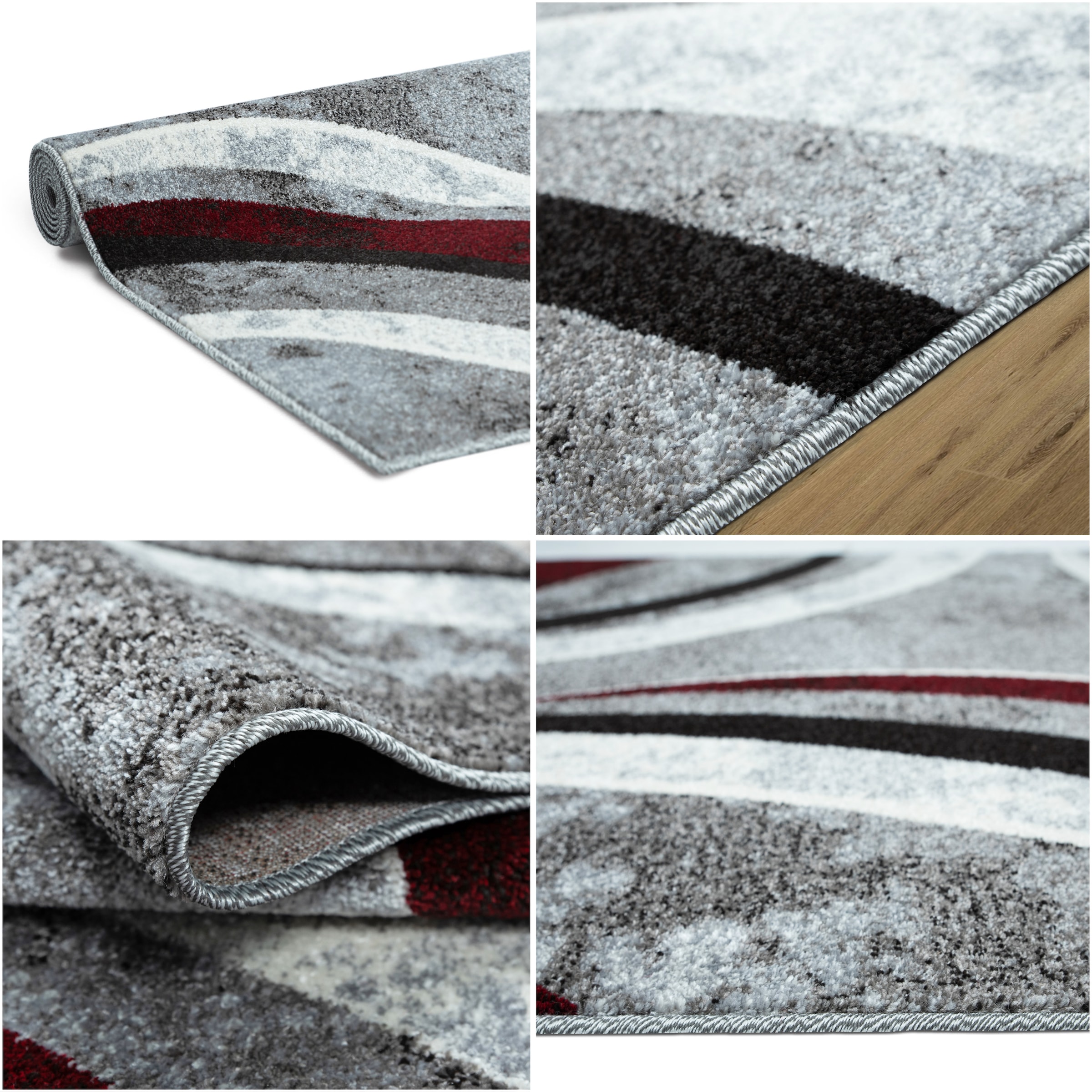 GOODproduct Teppich »Flow, geometrisches Design« rechteckig 9 mm Höhe grafisch, abstrakt, elegant, Wohnzimmer, Schlafzimmer