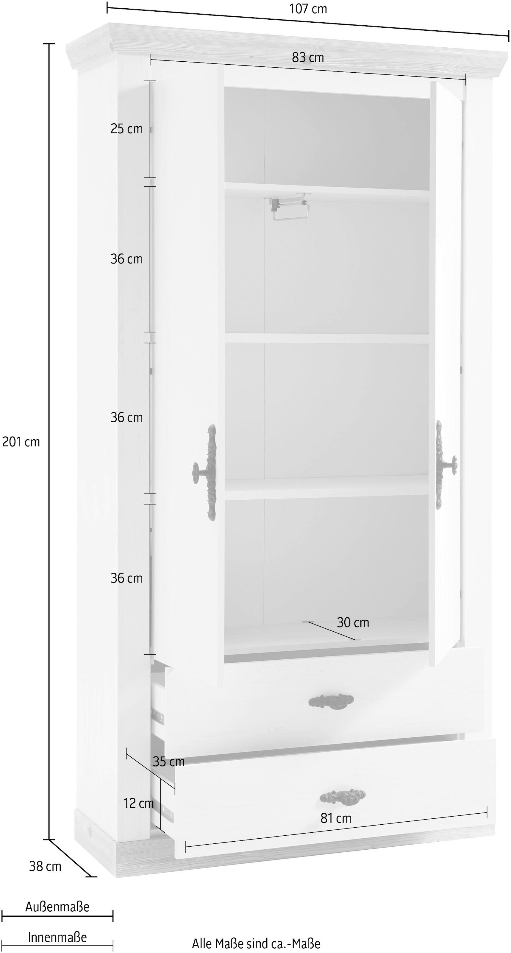 Home affaire Garderobenschrank »Florenz«, Höhe ca, 200 cm