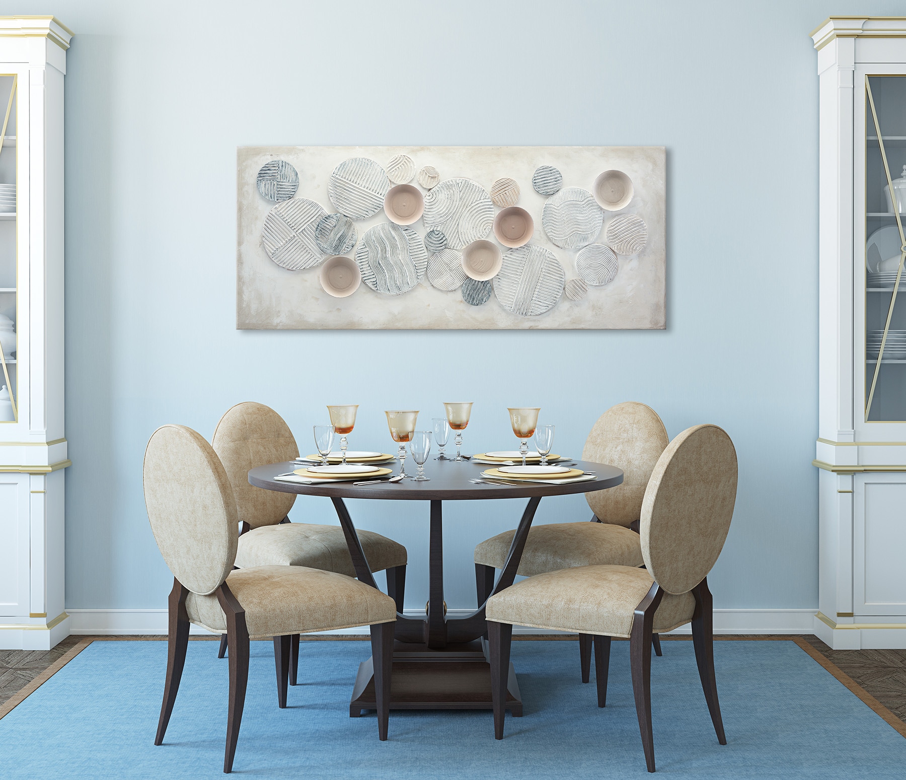 Bönninghoff Ölgemälde »handarbeit KREISE ABSTRAKT XXL 60x140 cm – Wandbild Kunst« Abstrakt | Abstrakte | Formen | Gemälde | Kunst 1 Stk. tlg. handgefertigt, jedes Bild ein Unikat
