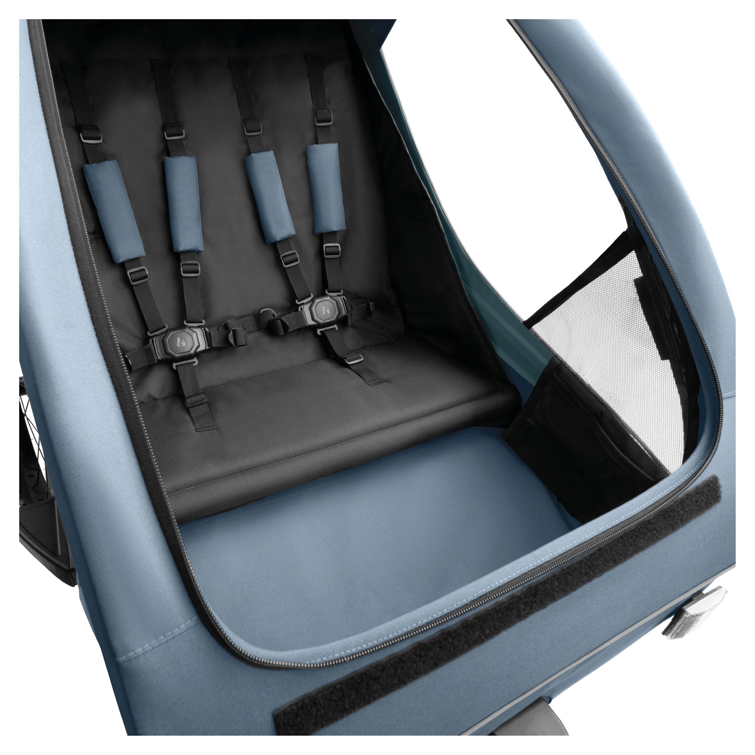 Hauck Fahrradkinderanhänger »2in1 Bike Trailer und Buggy Dryk Duo Plus, dark blue« für 2 Kinder; inklusive Deichsel