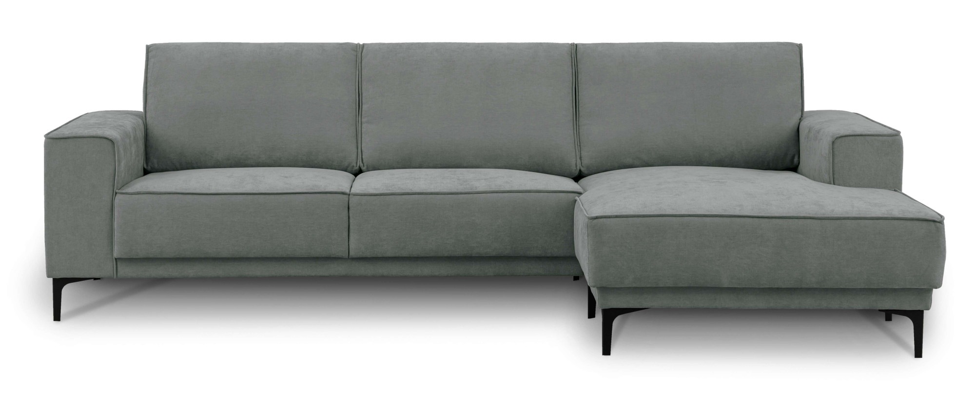 Places of Style Ecksofa »Polsterecke Oland, Struktur, Flachgewebe, Luxus-Microfaser, Boucle«, L-Form, 280 cm, Wellenunterfederung, Skandi-Design, Metallfüsse