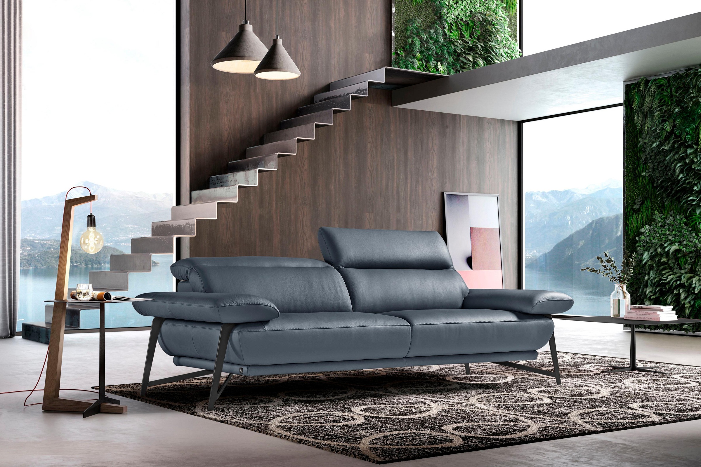 Egoitaliano Polstergarnitur »Anais, Design mit hohem Sitzkomfort für mehr Bequemlichkeit«, Set: bestehend aus Sofa und Ottomane, inkl. Kopfteilverstellung