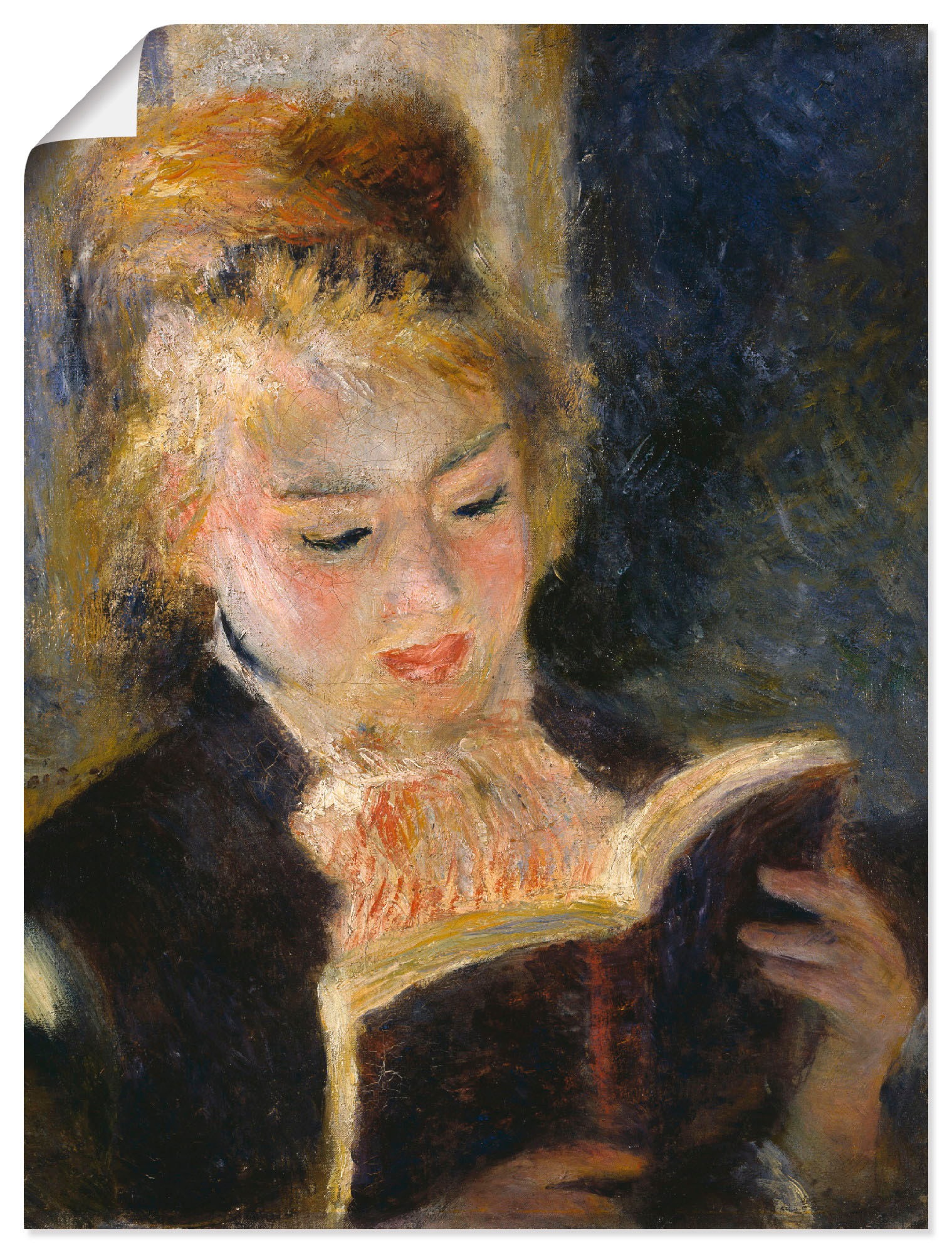 Image of Artland Wandbild »Lesendes Mädchen«, Frau, (1 St.), in vielen Grössen & Produktarten -Leinwandbild, Poster, Wandaufkleber / Wandtattoo auch für Badezimmer geeignet bei Ackermann Versand Schweiz