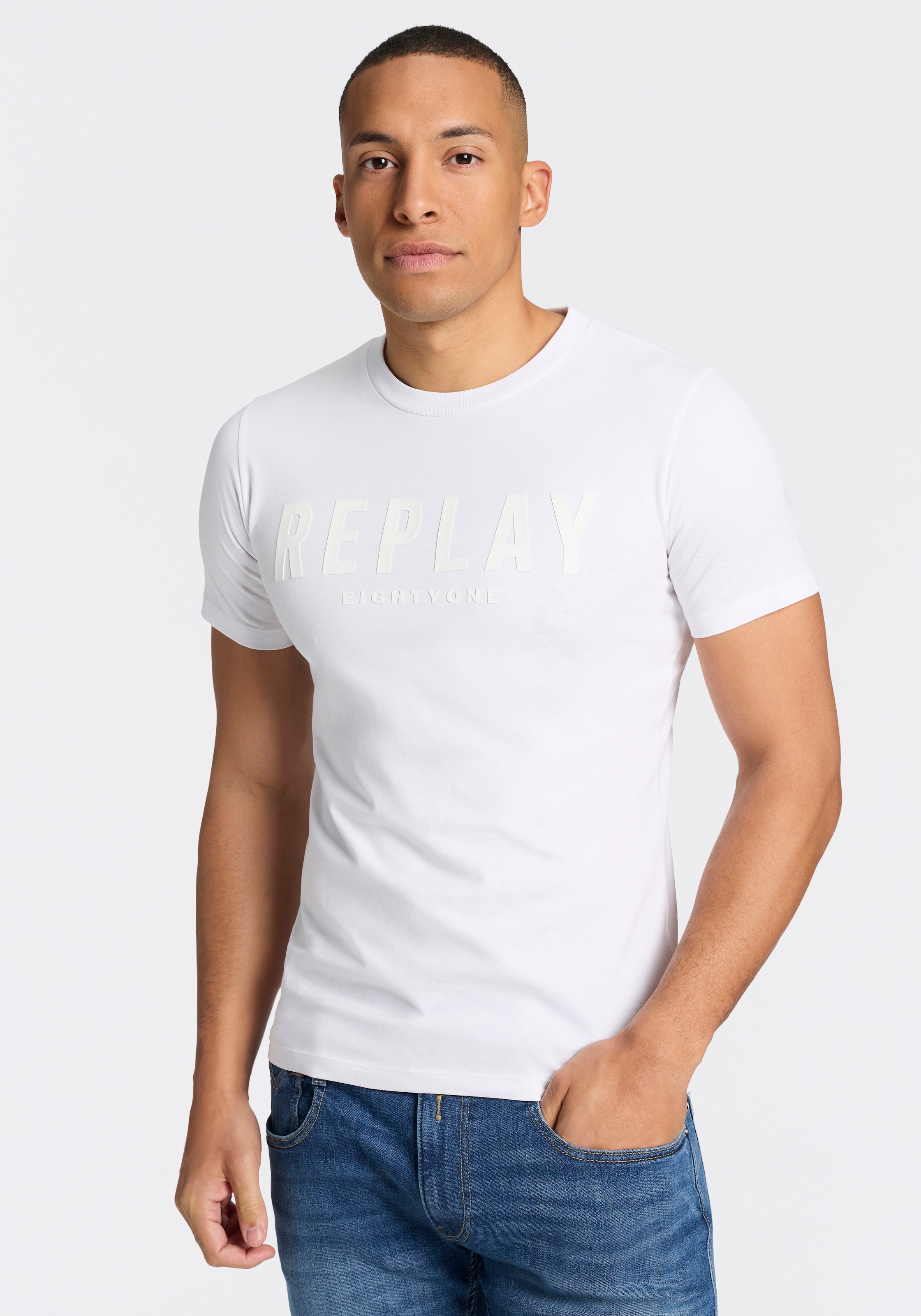 Image of Replay T-Shirt Baumwoll-Qualität, Logoschriftzug