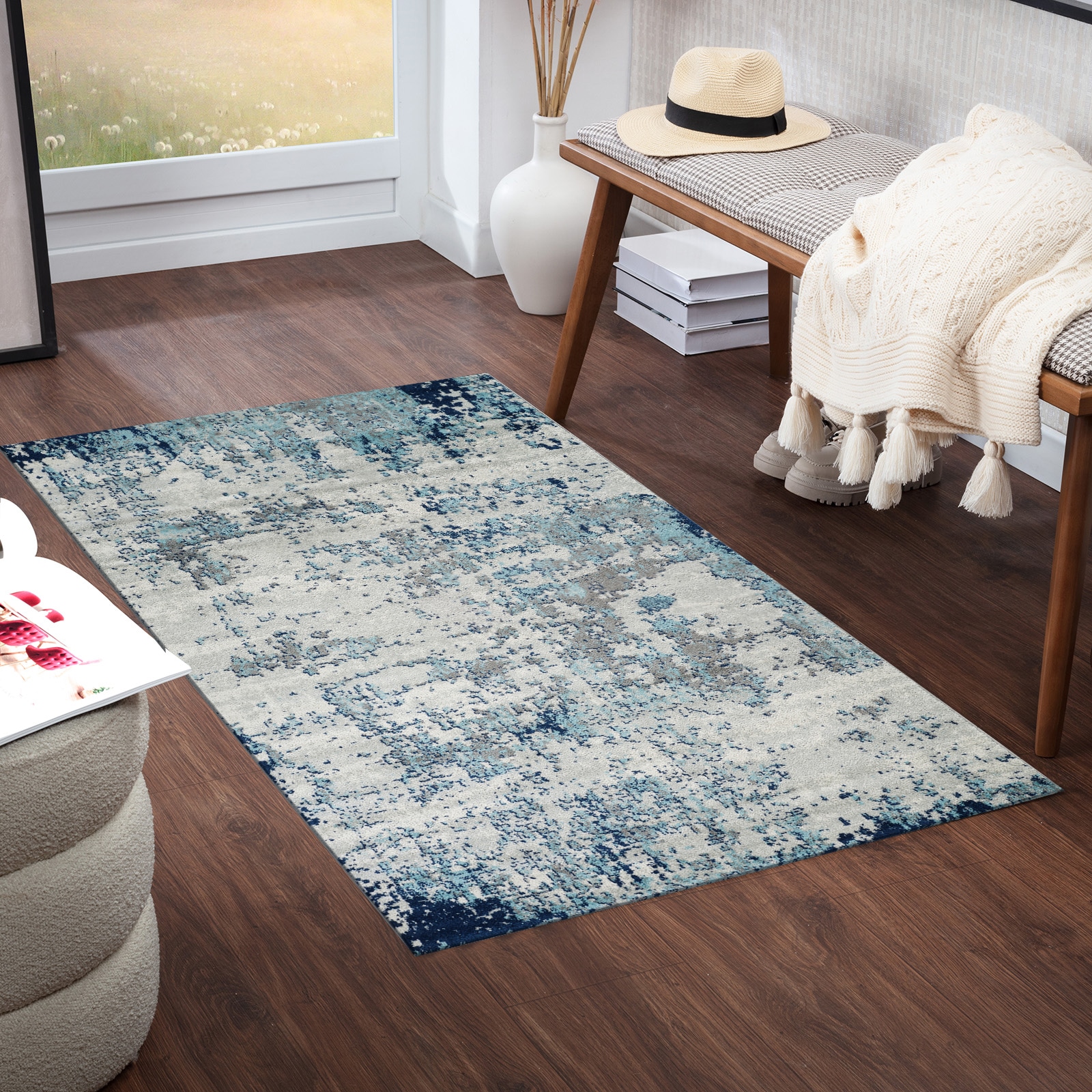 Image of Livabliss Teppich "DUNKIRK" rechteckig 11 mm Höhe Moderner Designerteppich in Marmor Optik, Kurzflor Wohnzimmerteppich